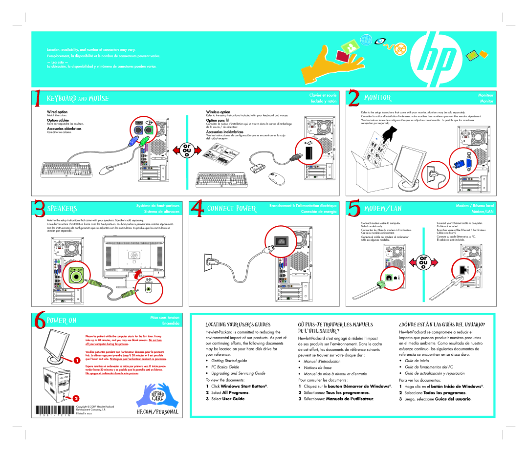 HP a1700n, a1709n, a1767c, a1520e, a1510y, a1720n, a1777c, a1747c, a1748x, a1750e, a1744x, a1730n, a1737c, a1726x, a1723w manual 