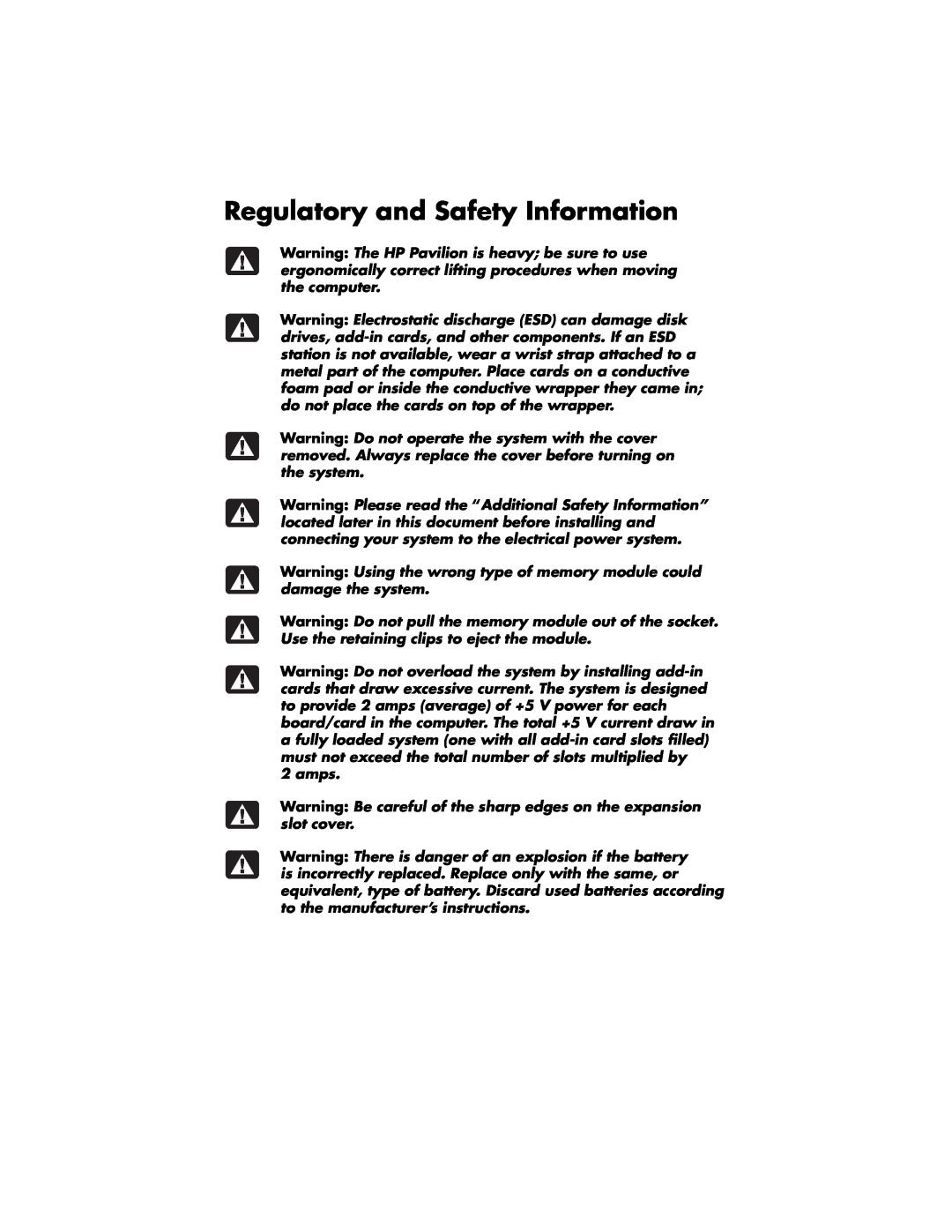 HP a110.uk, a171.uk, a145.uk, a150.uk, a118.uk, a120.uk manual Regulatory and Safety Information 