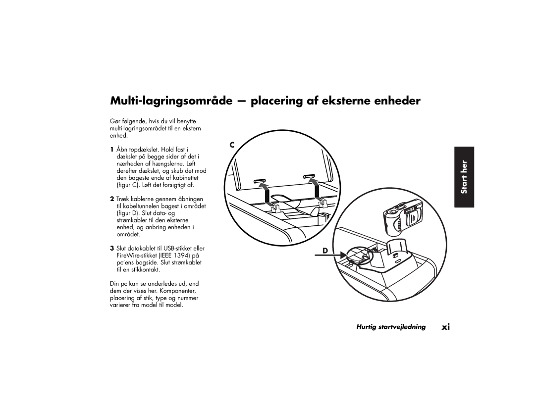 HP a220.dk, a200.dk, a210.dk, a230.dk manual Multi-lagringsområde placering af eksterne enheder 