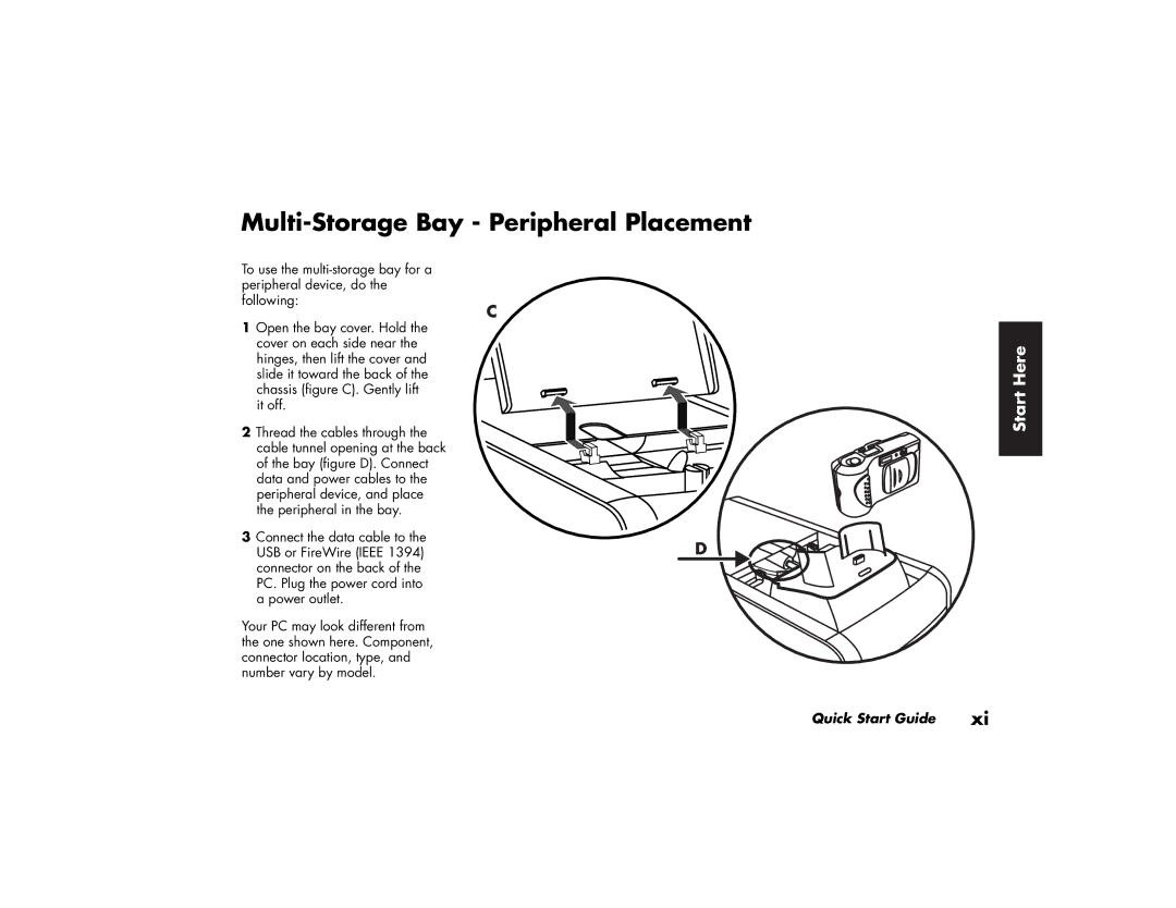 HP a220a (ap), a210a (ap) manual Multi-Storage Bay Peripheral Placement 