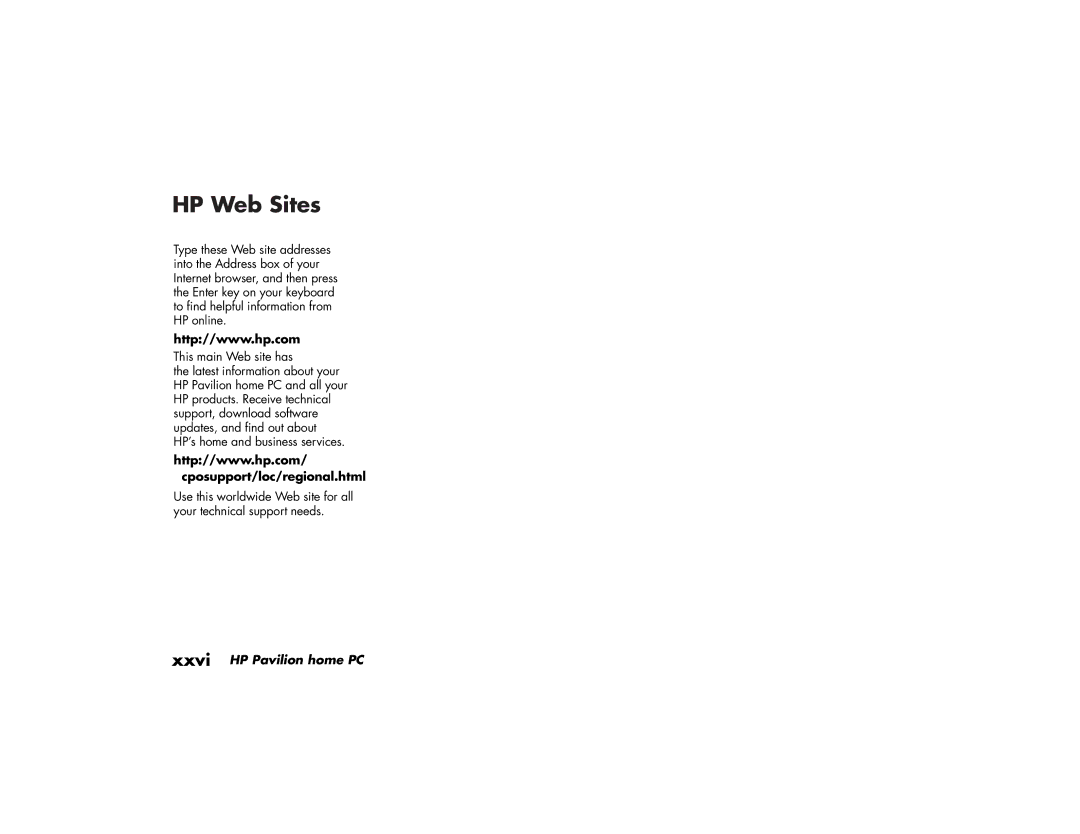 HP a210a (ap), a220a (ap) manual HP Web Sites, This main Web site has 