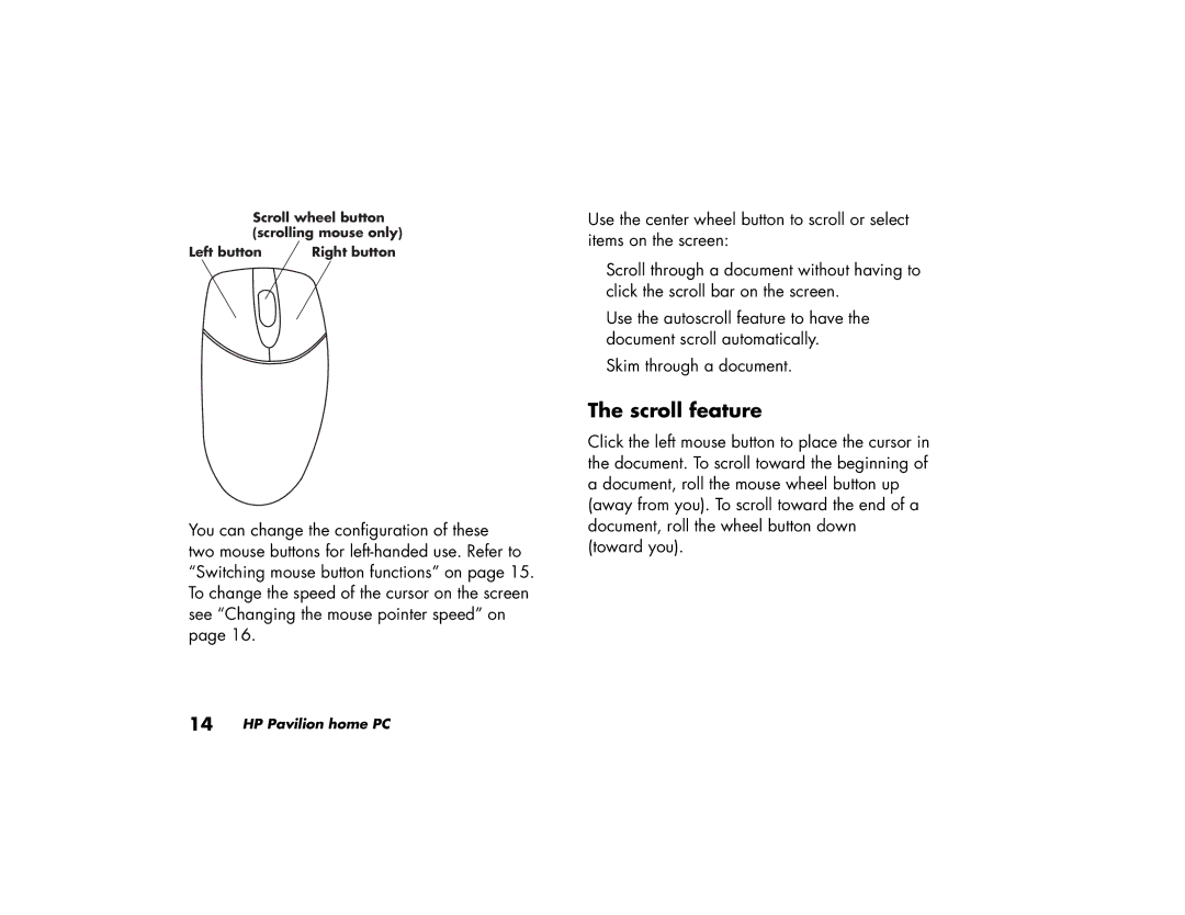 HP a210a (ap), a220a (ap) manual Scroll feature 