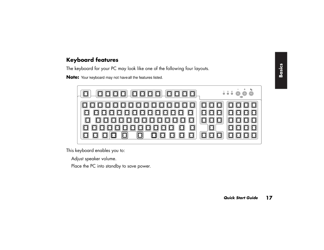 HP a220a (ap), a210a (ap) manual Keyboard features 