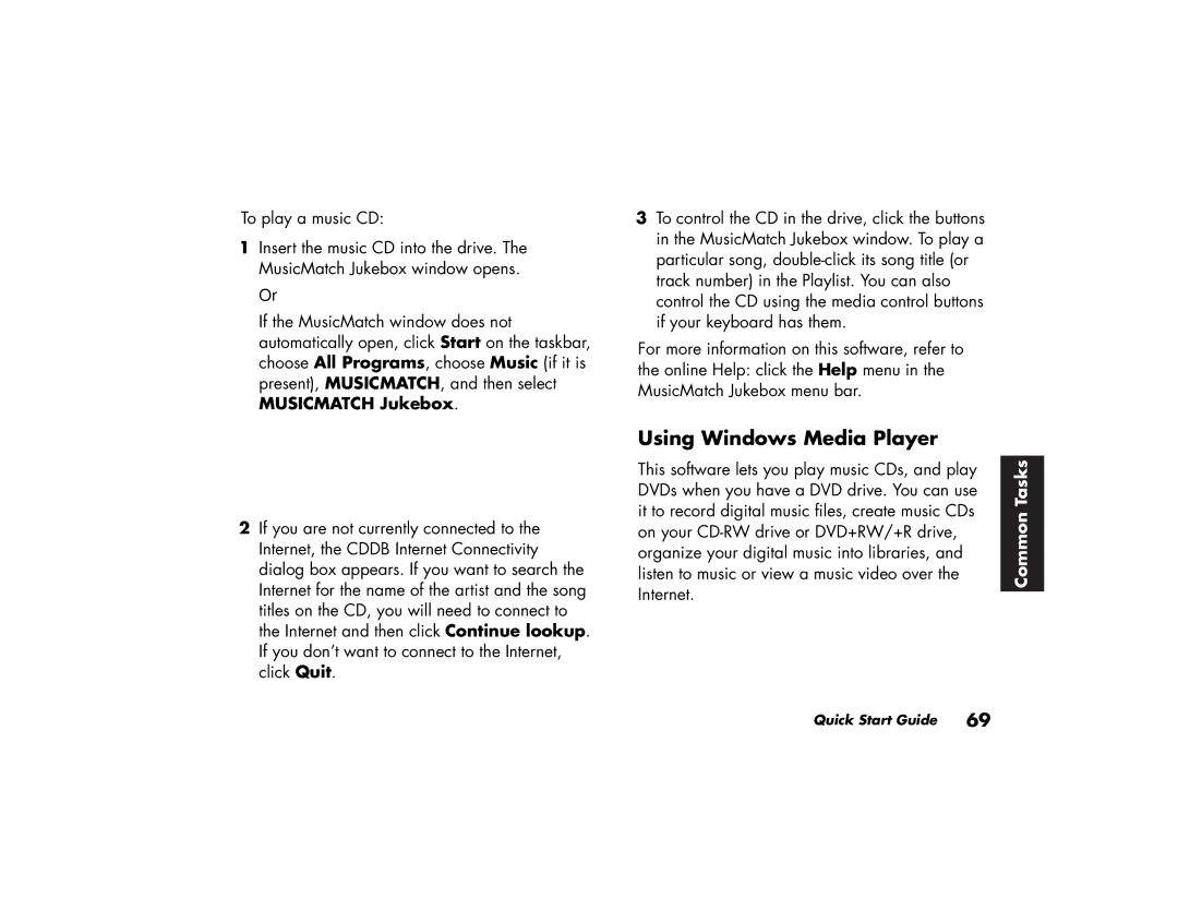 HP a220a (ap), a210a (ap) manual Using Windows Media Player 