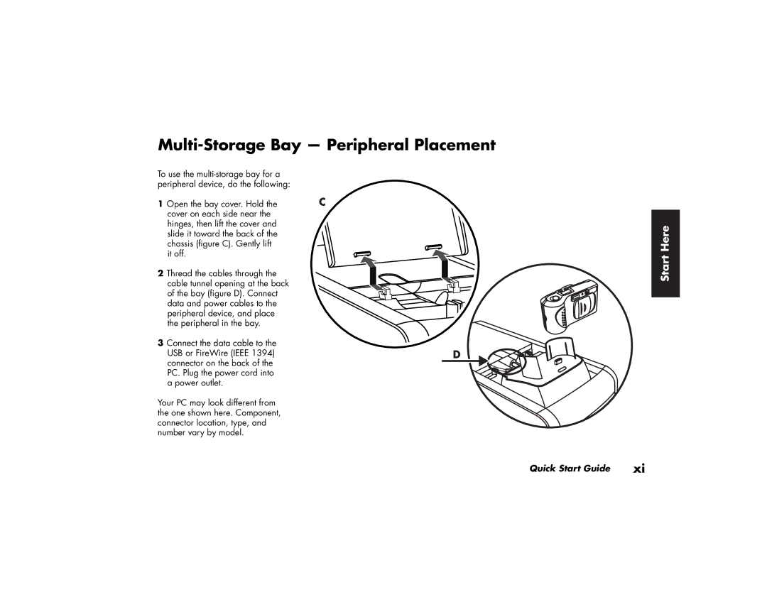 HP a210.uk, a219.uk manual Multi-Storage Bay Peripheral Placement 