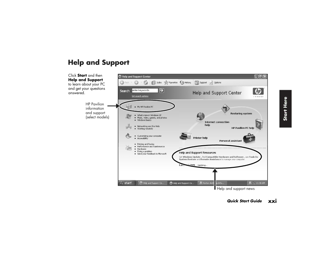 HP a210.uk, a219.uk manual Help and Support 