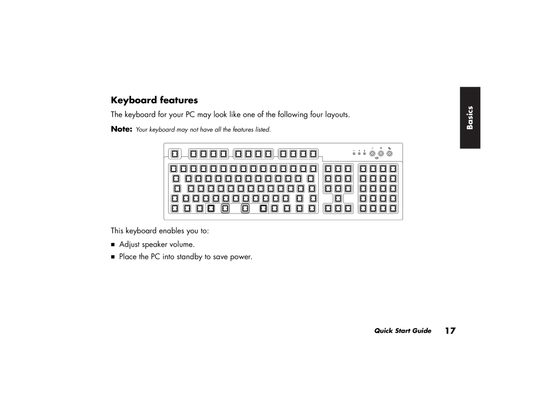 HP a210.uk, a219.uk manual Keyboard features 