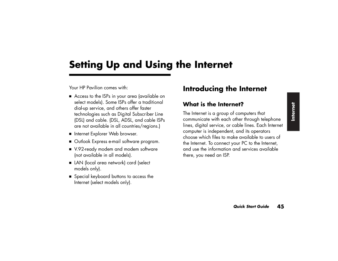 HP a210.uk, a219.uk manual Introducing the Internet, What is the Internet? 