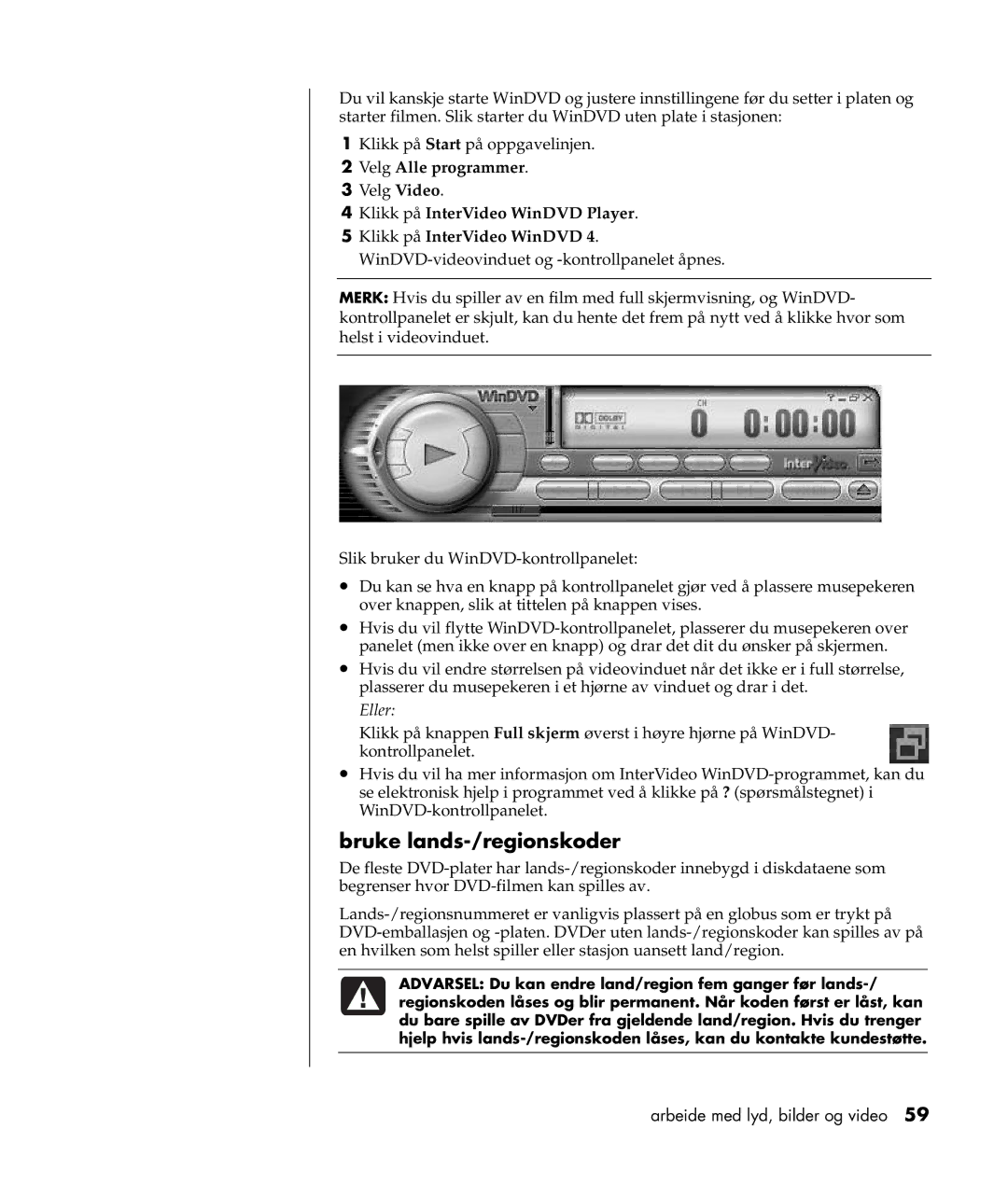 HP a300.no manual Bruke lands-/regionskoder 