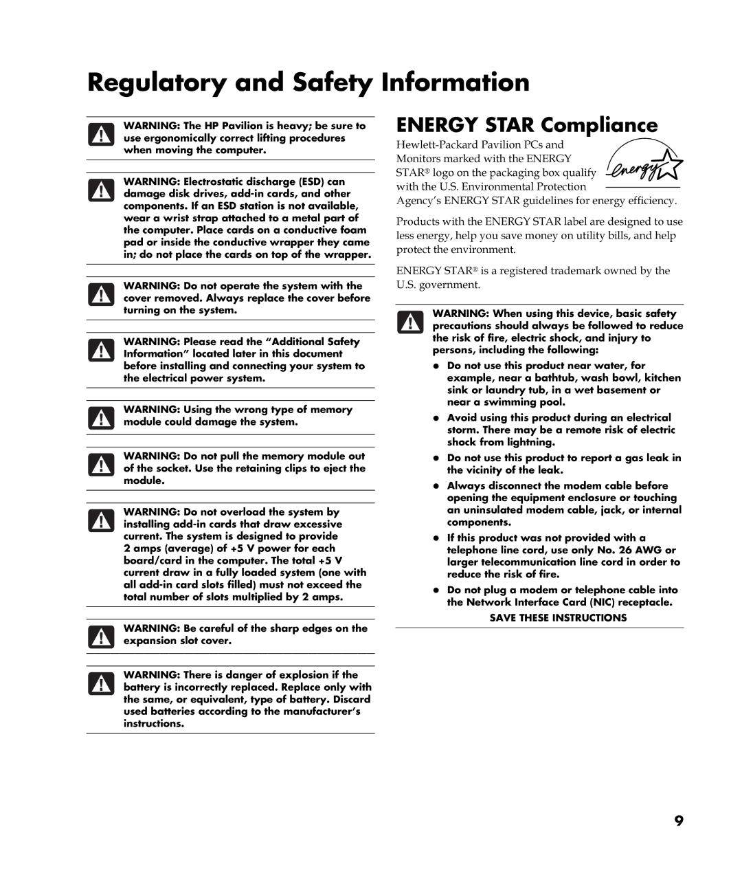 HP a305I (ap) manual Regulatory and Safety Information, Energy Star Compliance 