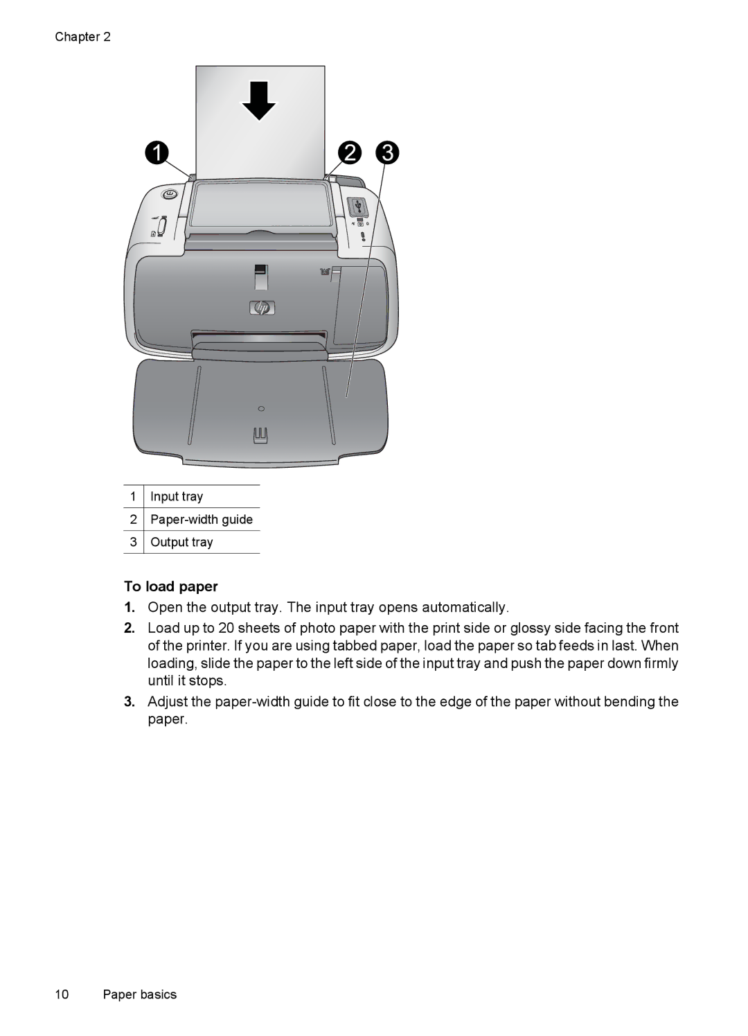 HP A320 manual To load paper 