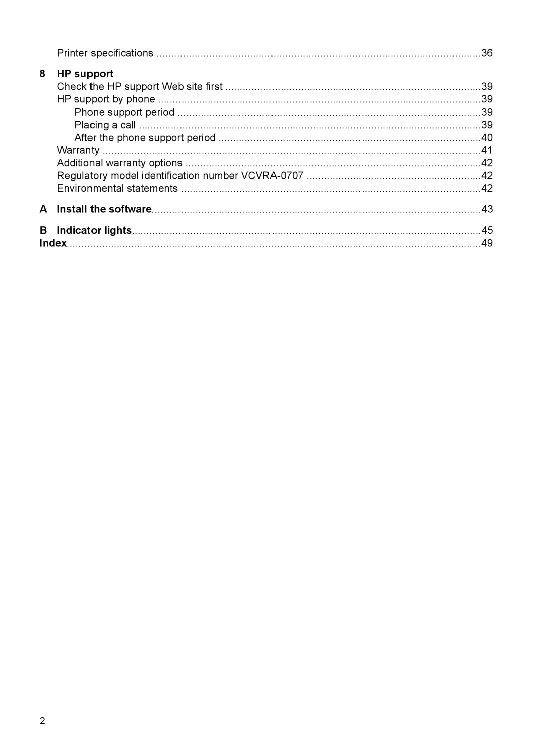 HP A320 manual HP support 