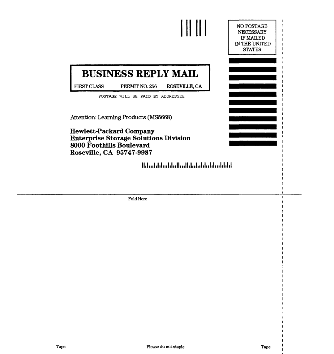 HP A3644A, A2969A manual Learning Products MS5668, Company, Tape 