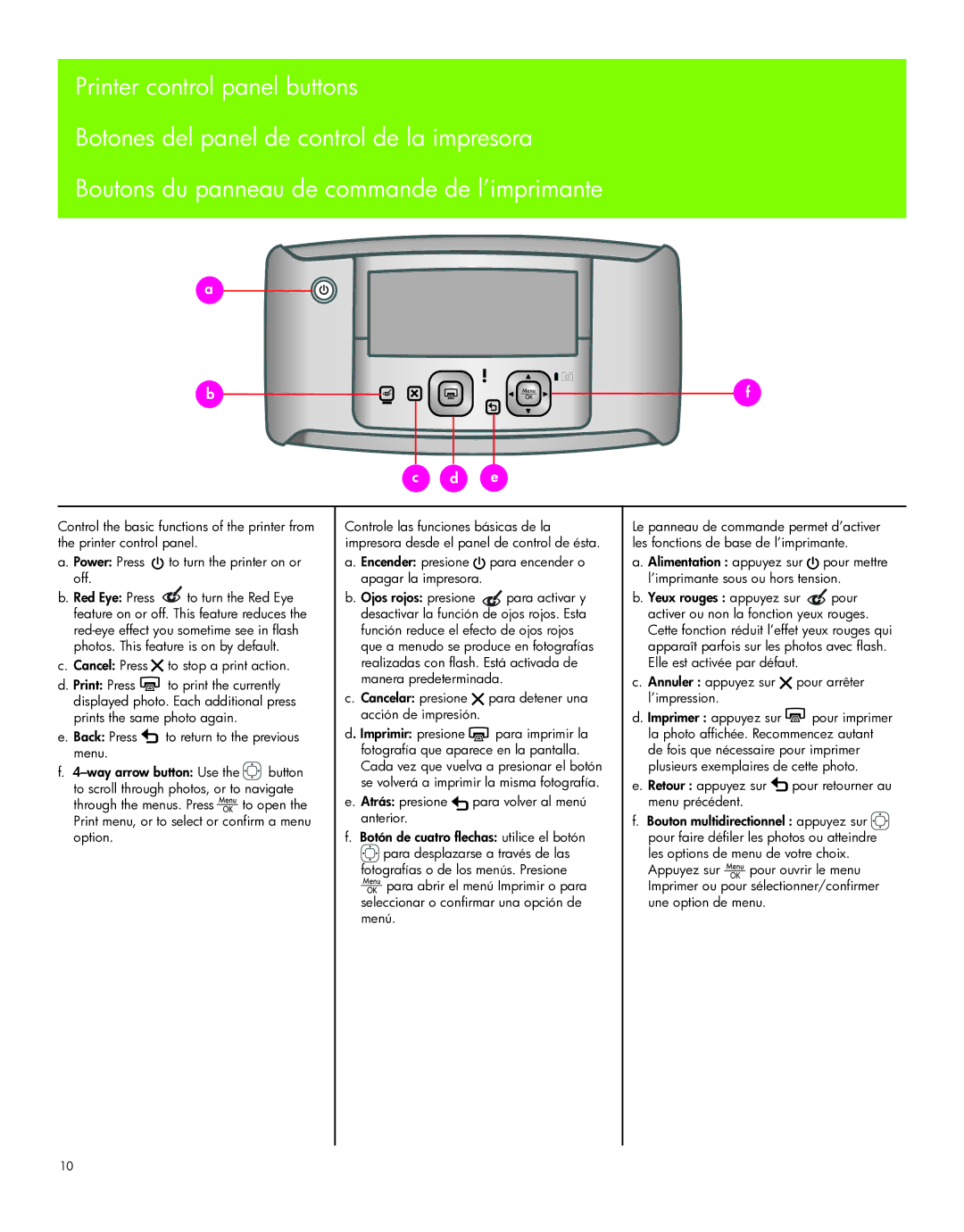 HP A440 manual Atrás presione 