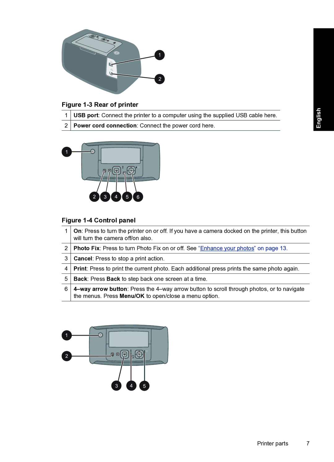 HP A440 manual Rear of printer 