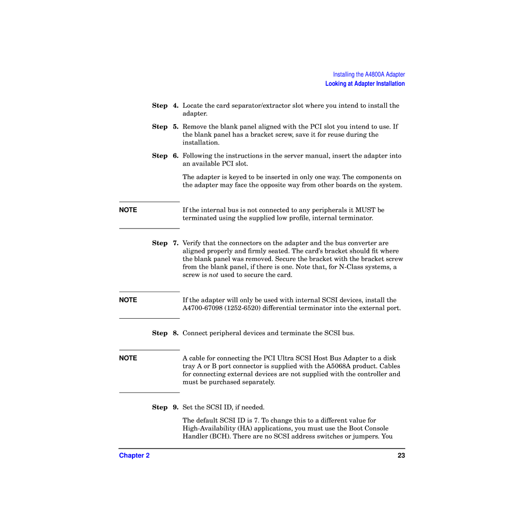 HP A4800A manual Looking at Adapter Installation 