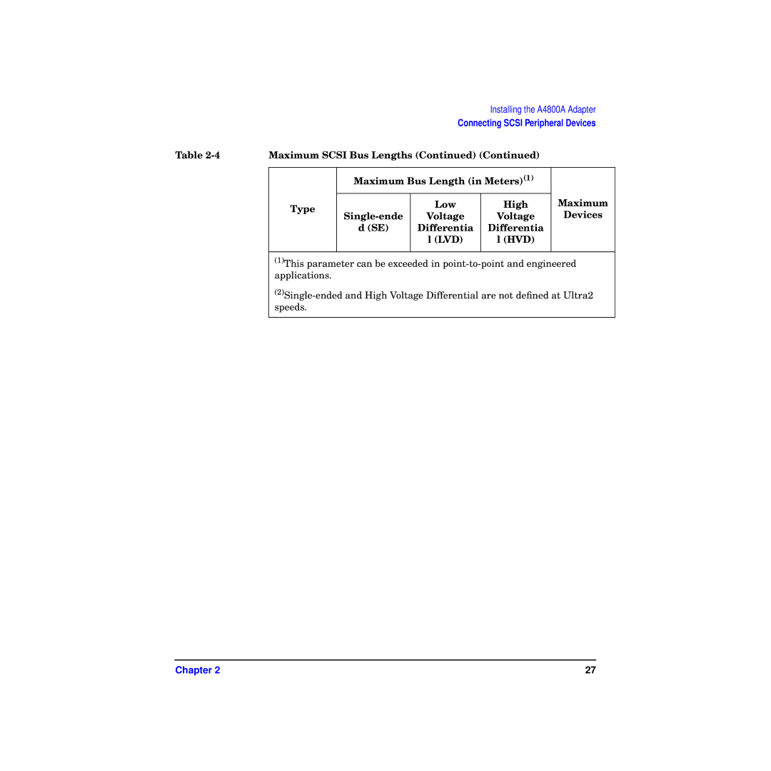 HP A4800A manual Connecting Scsi Peripheral Devices 