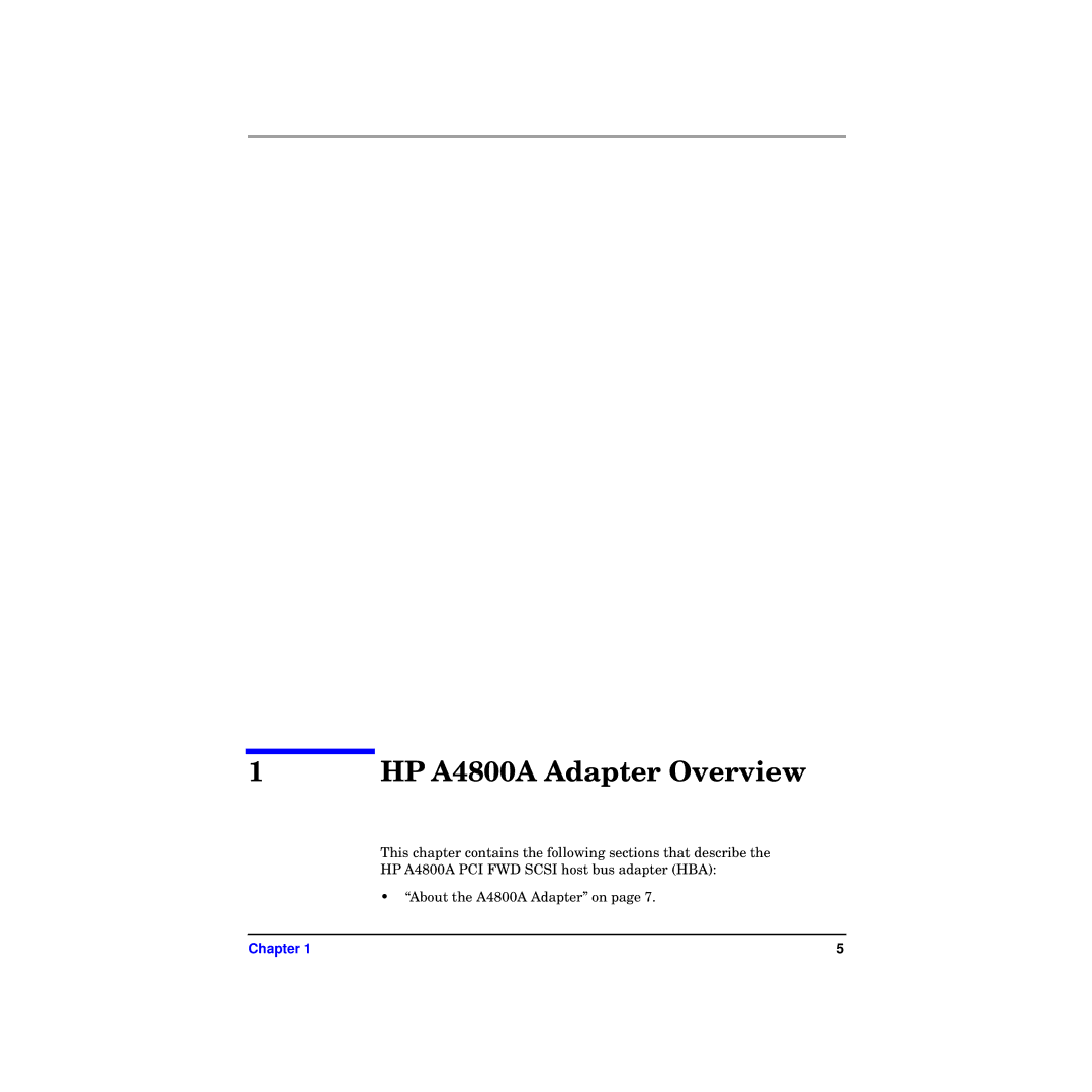 HP manual HP A4800A Adapter Overview 