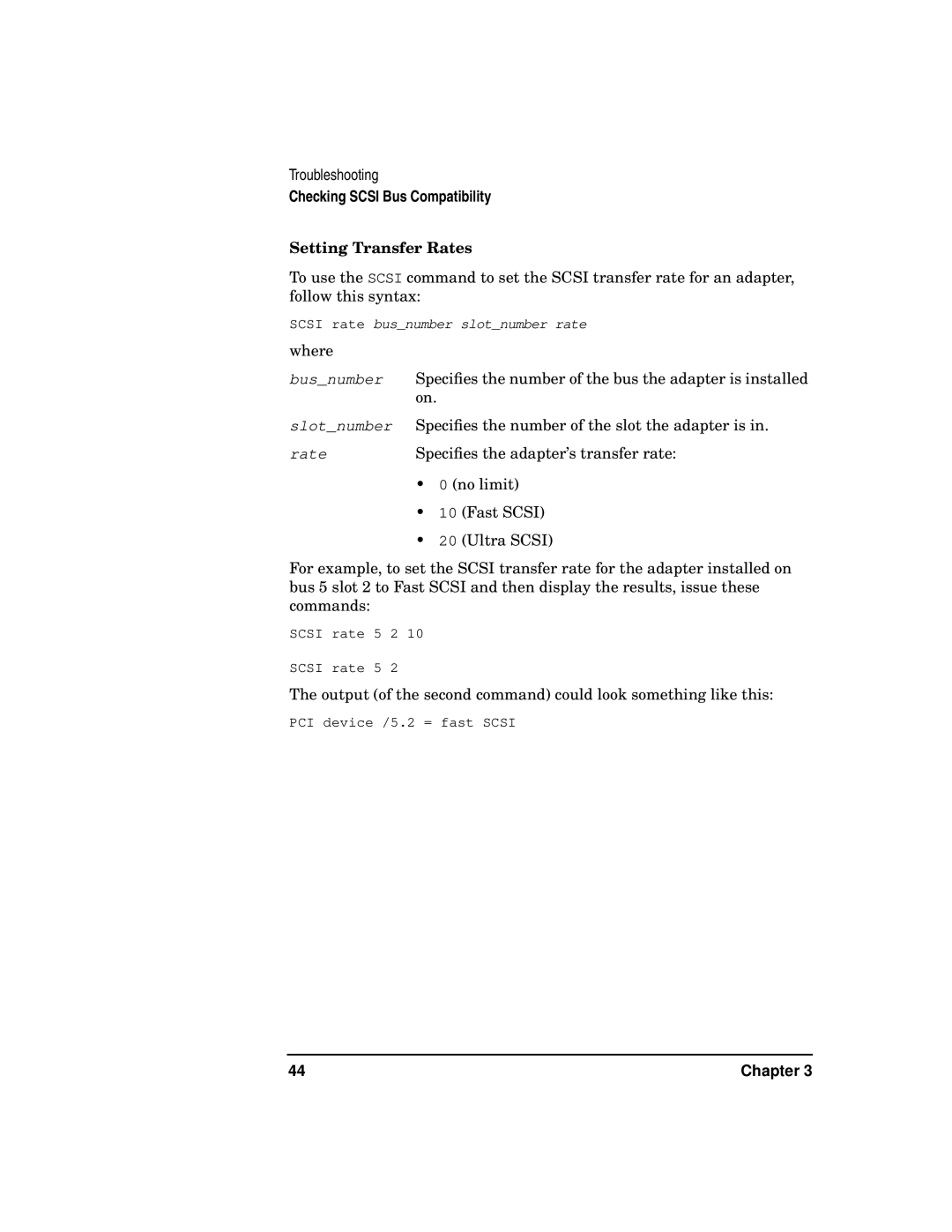 HP A5150A manual Setting Transfer Rates 