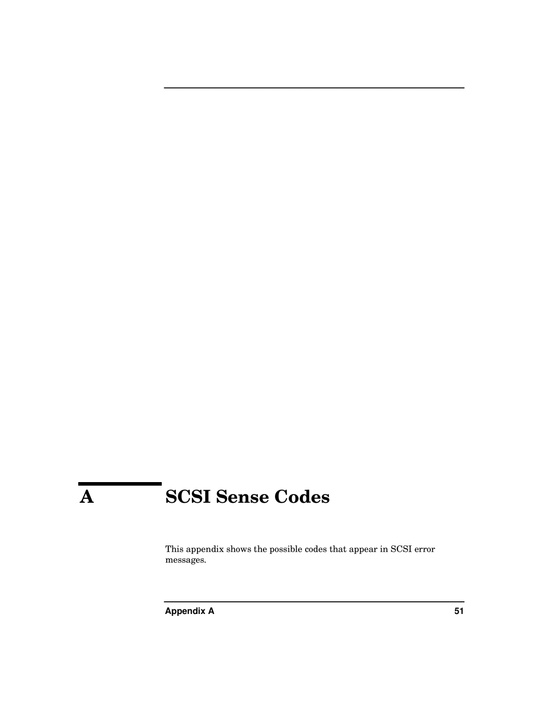 HP A5150A manual Scsi Sense Codes 