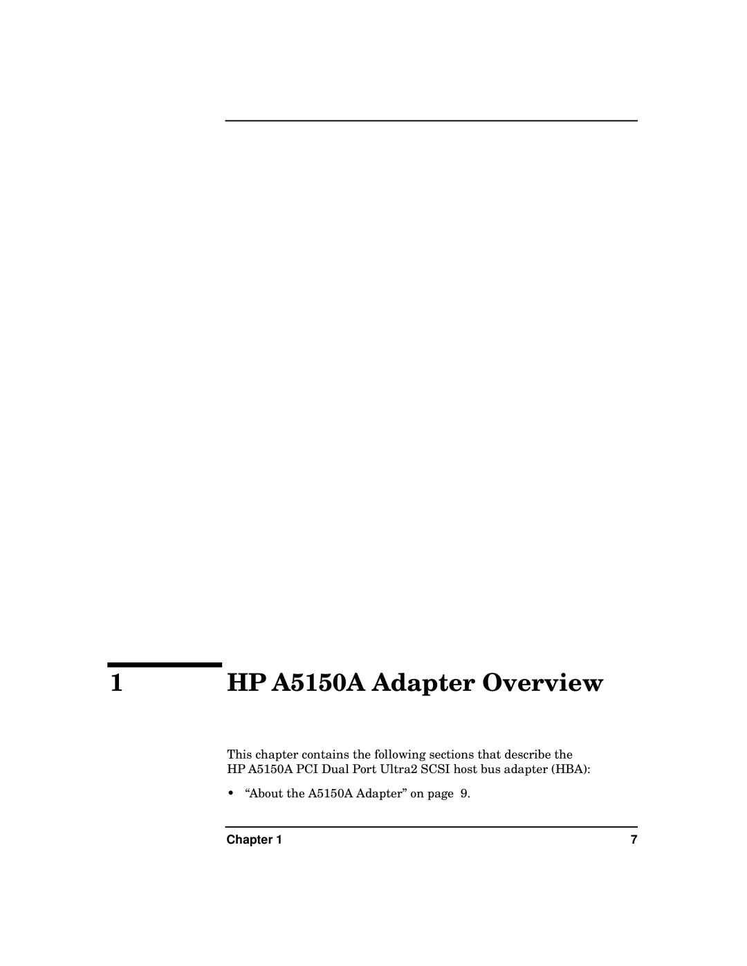 HP manual HP A5150A Adapter Overview 