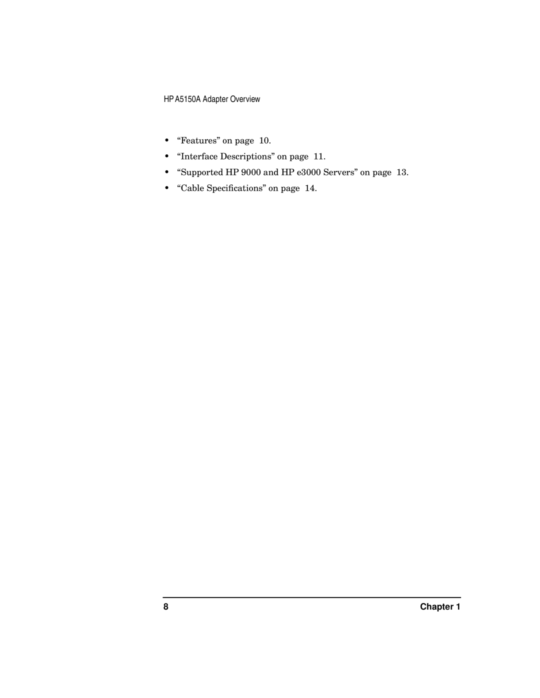 HP manual HP A5150A Adapter Overview 