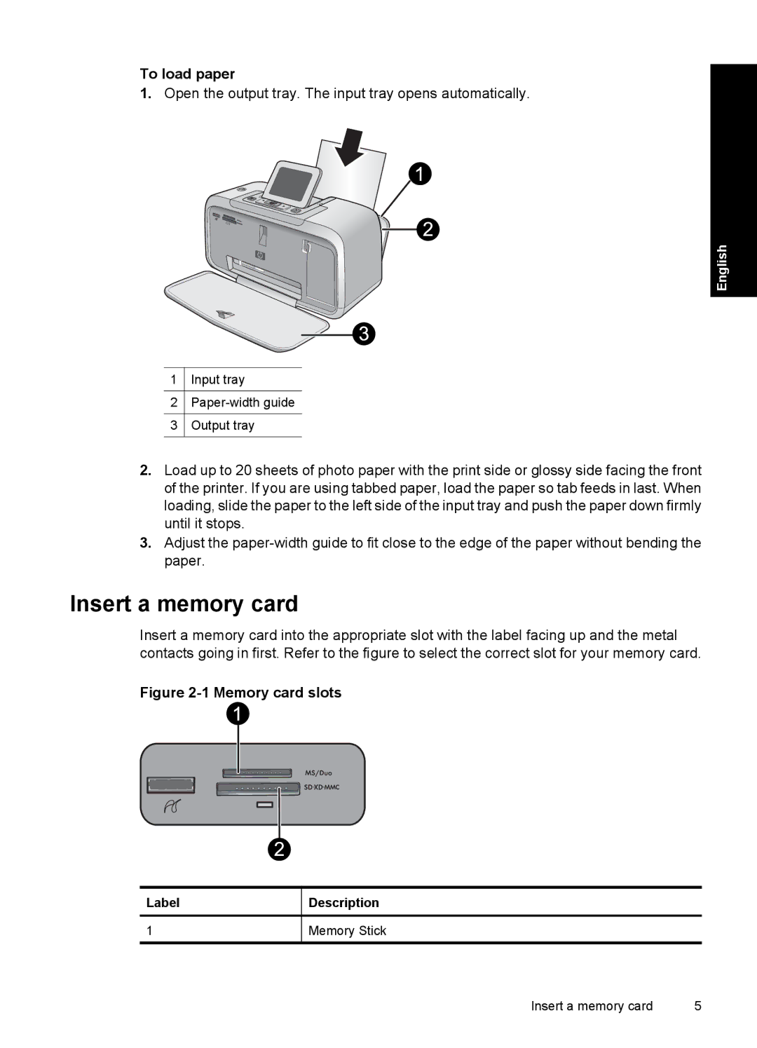 HP A530 manual Insert a memory card, To load paper 