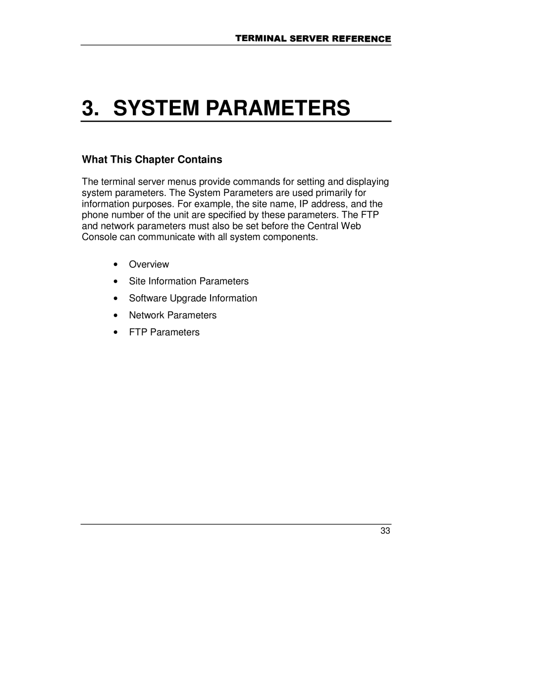 HP A5799A manual System Parameters 