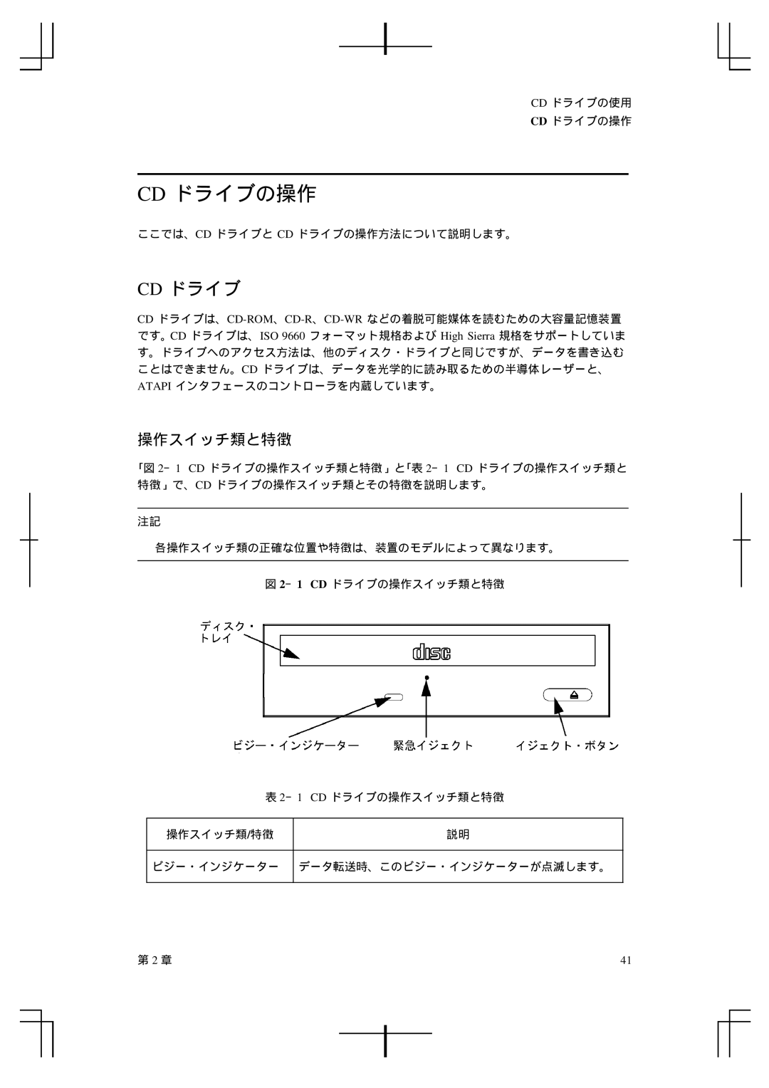 HP A5992-90100 manual Cd ドライブの操作 