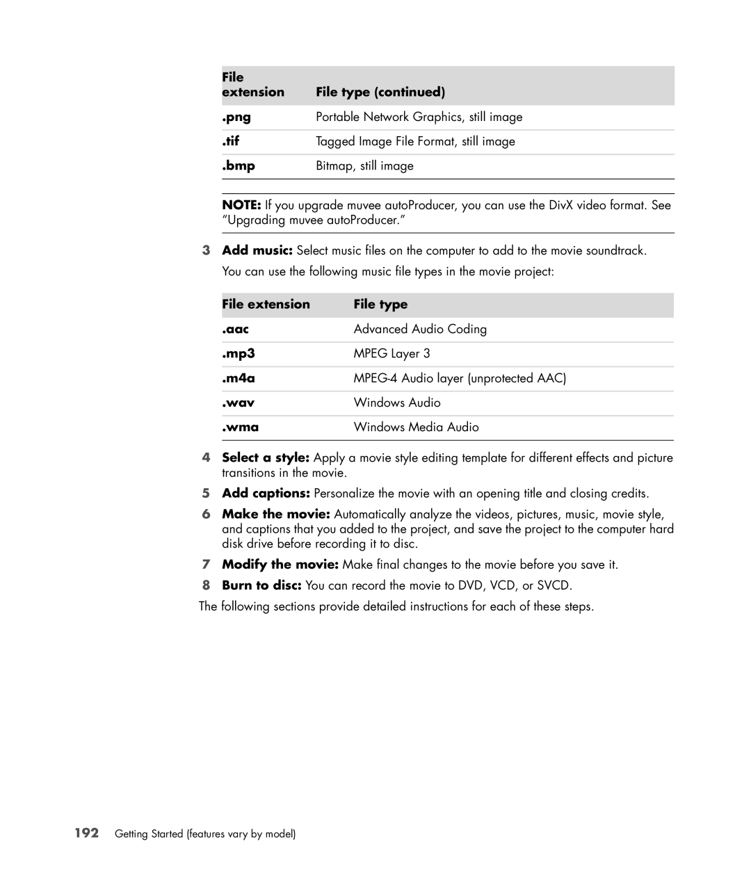 HP a6347c manual Getting Started features vary by model 