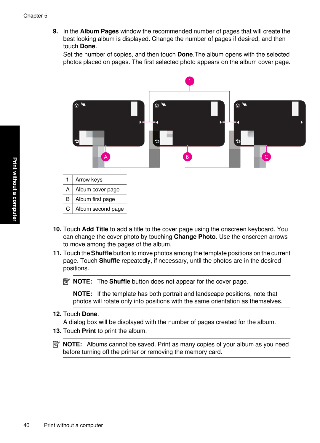 HP A646 Inkjet CC001A#B1H manual Print without a computer 