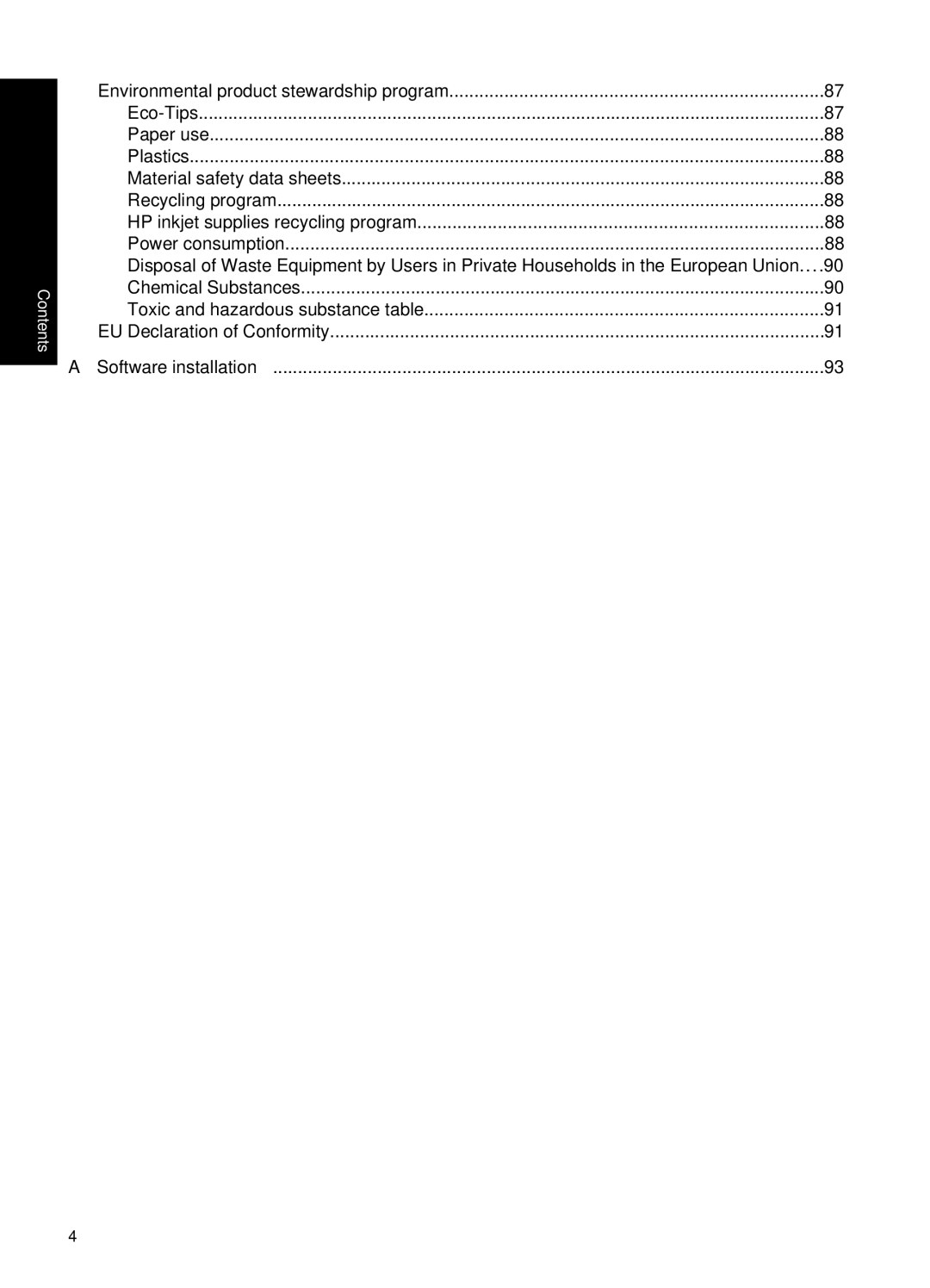 HP A646 Inkjet CC001A#B1H manual Contents 