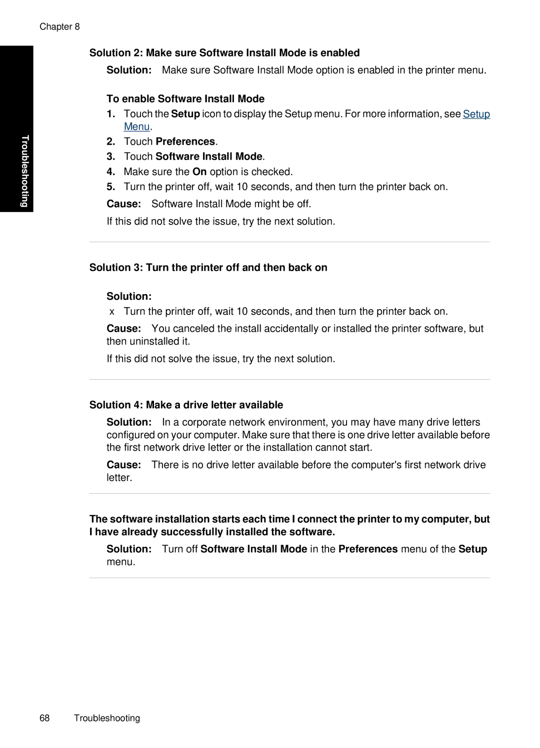 HP A646 Inkjet CC001A#B1H Solution 2 Make sure Software Install Mode is enabled, Solution 4 Make a drive letter available 