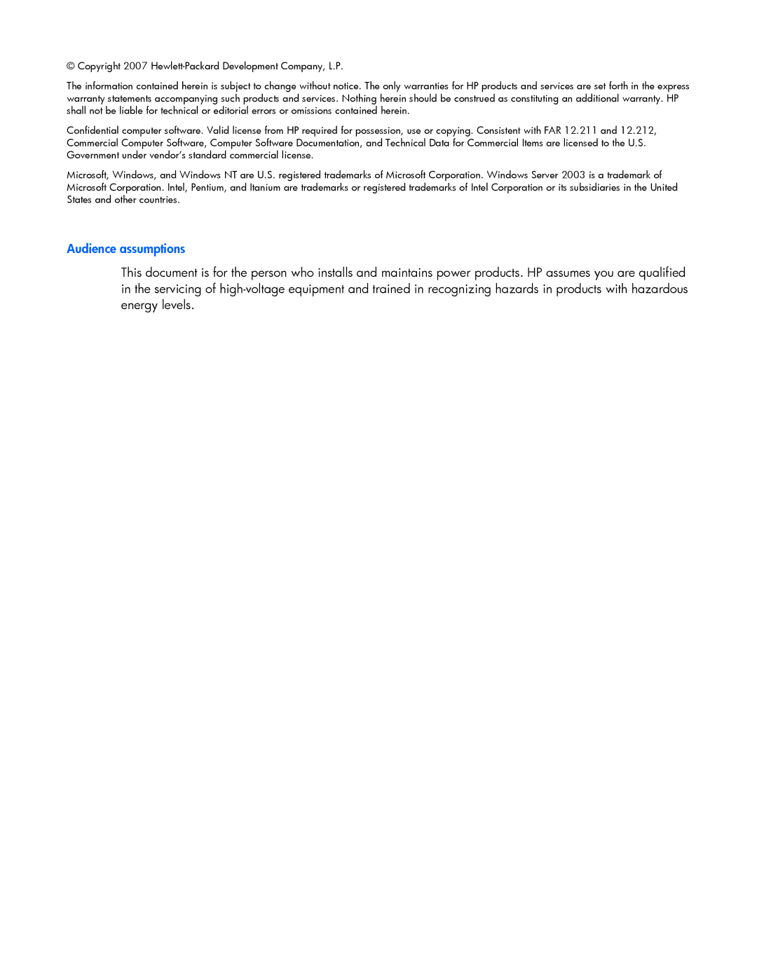 HP A1353A, A6584A, A1354A, A1356A, J4373A, J4370A, J4367A manual Audience assumptions 