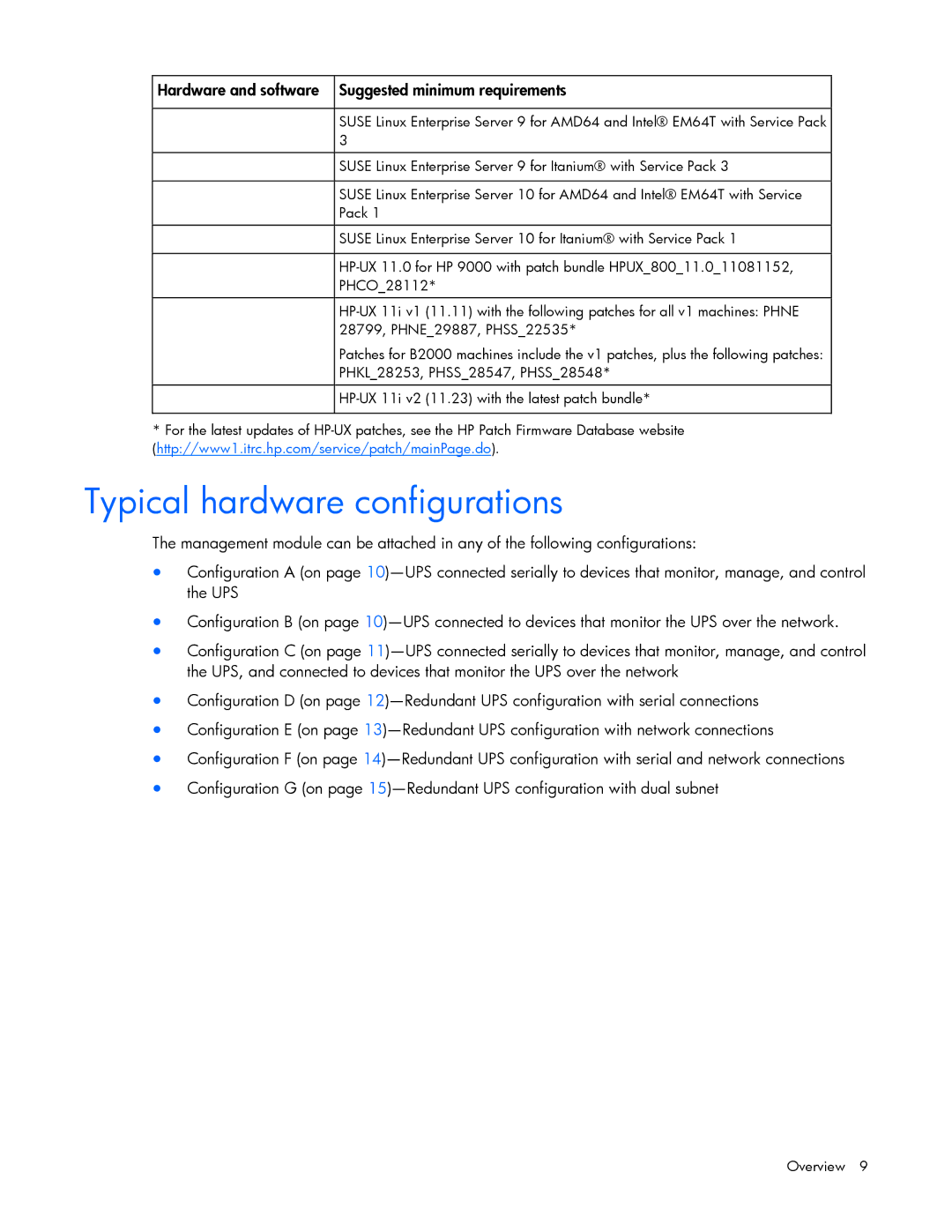 HP A1353A, A6584A, A1354A, A1356A, J4373A, J4370A, J4367A manual Typical hardware configurations 