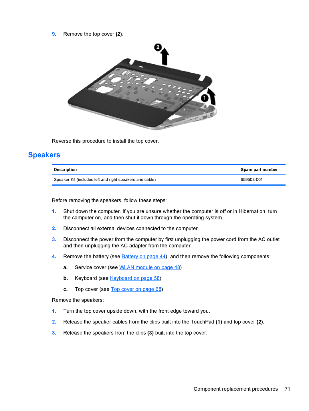 HP A6X41UA manual Speakers 