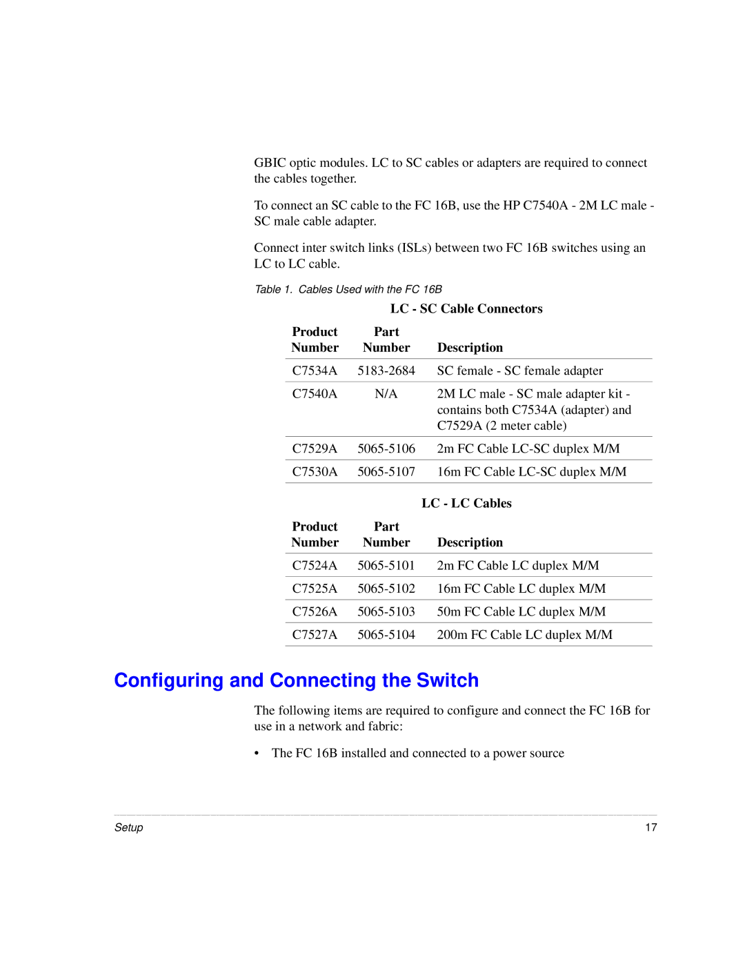 HP A7340-96002 manual Configuring and Connecting the Switch, Description 