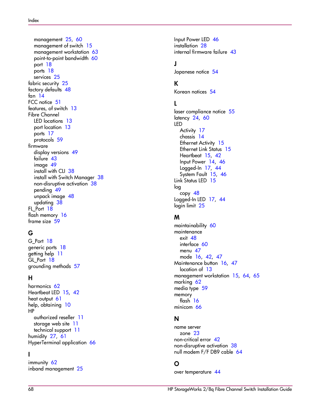 HP A7540-96010 manual Index 