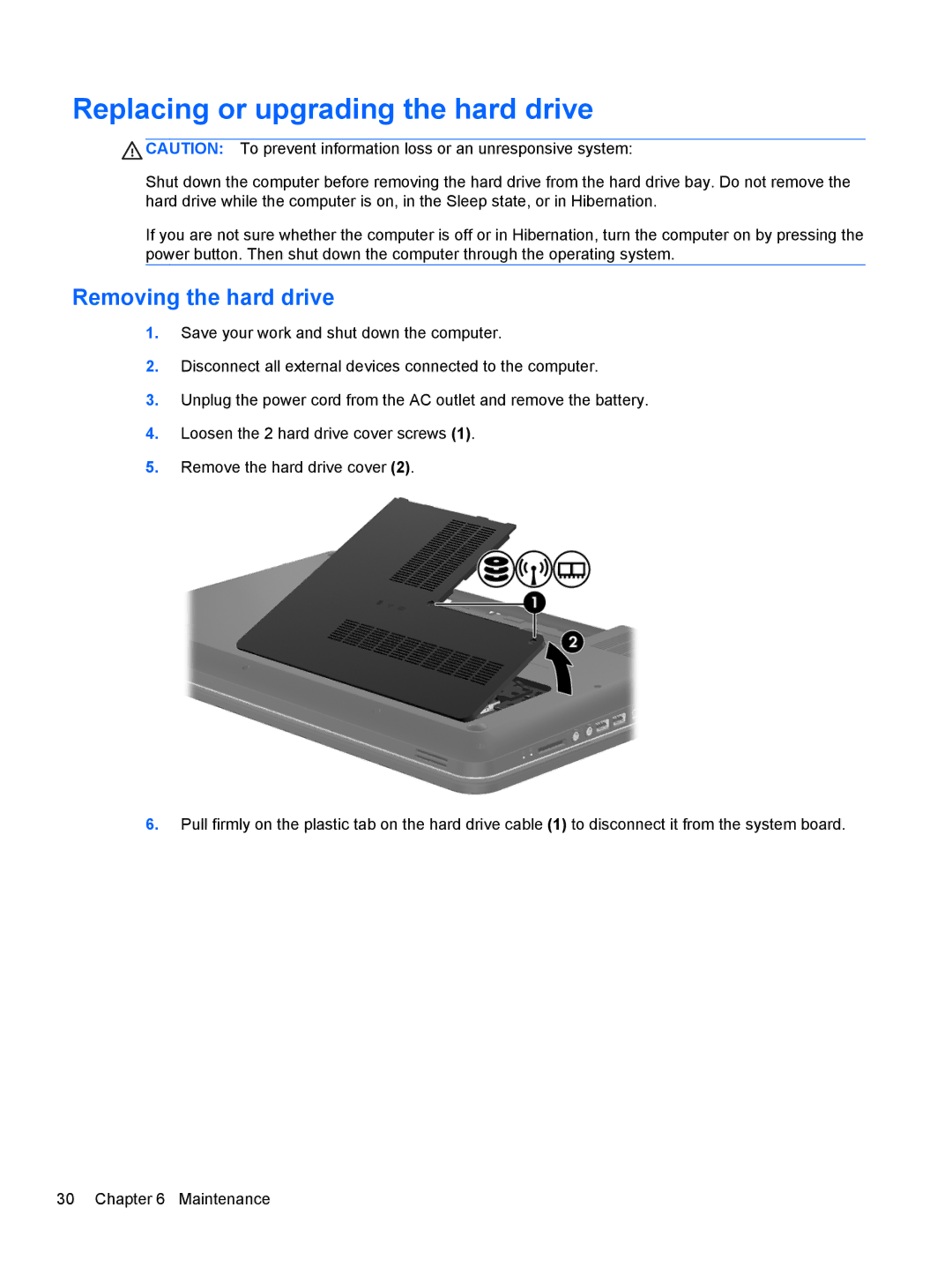 HP A7A43UAR#ABA manual Replacing or upgrading the hard drive, Removing the hard drive 