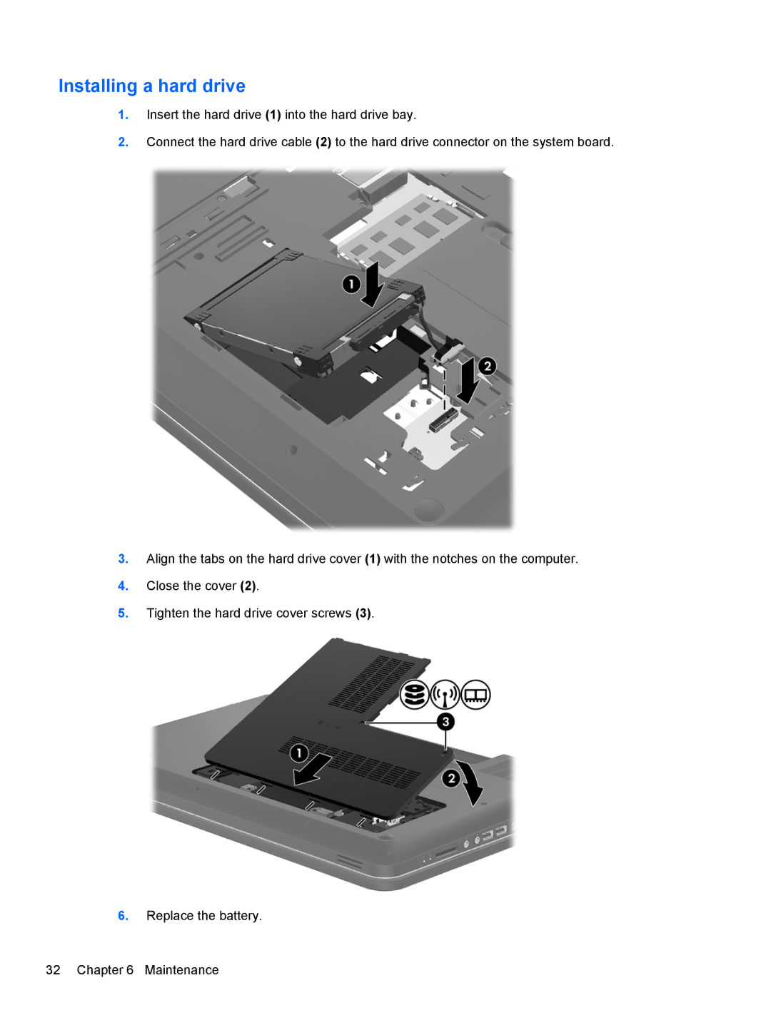 HP A7A43UAR#ABA manual Installing a hard drive 