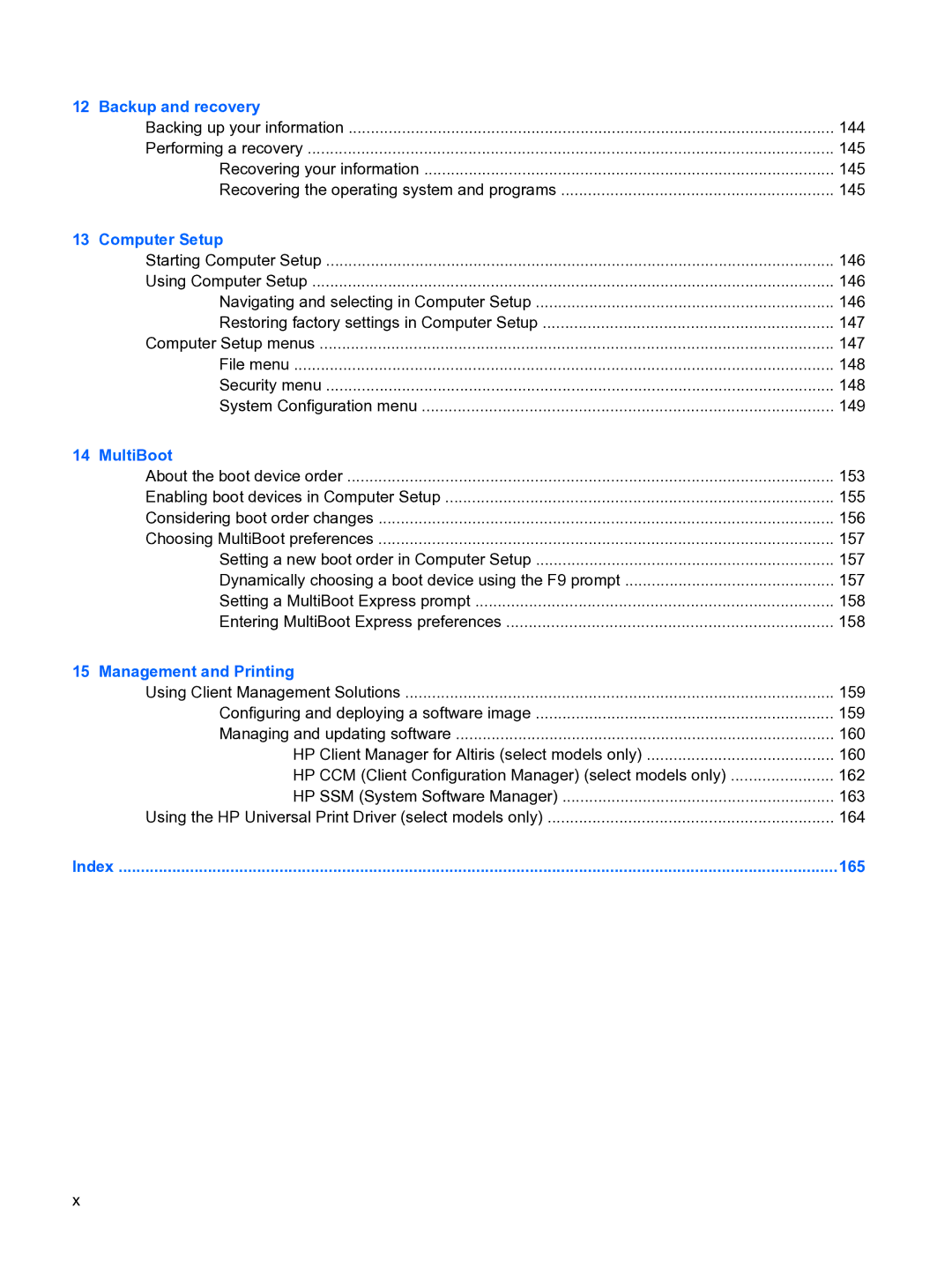 HP A7V-M, D3L12AW#ABA manual 165 