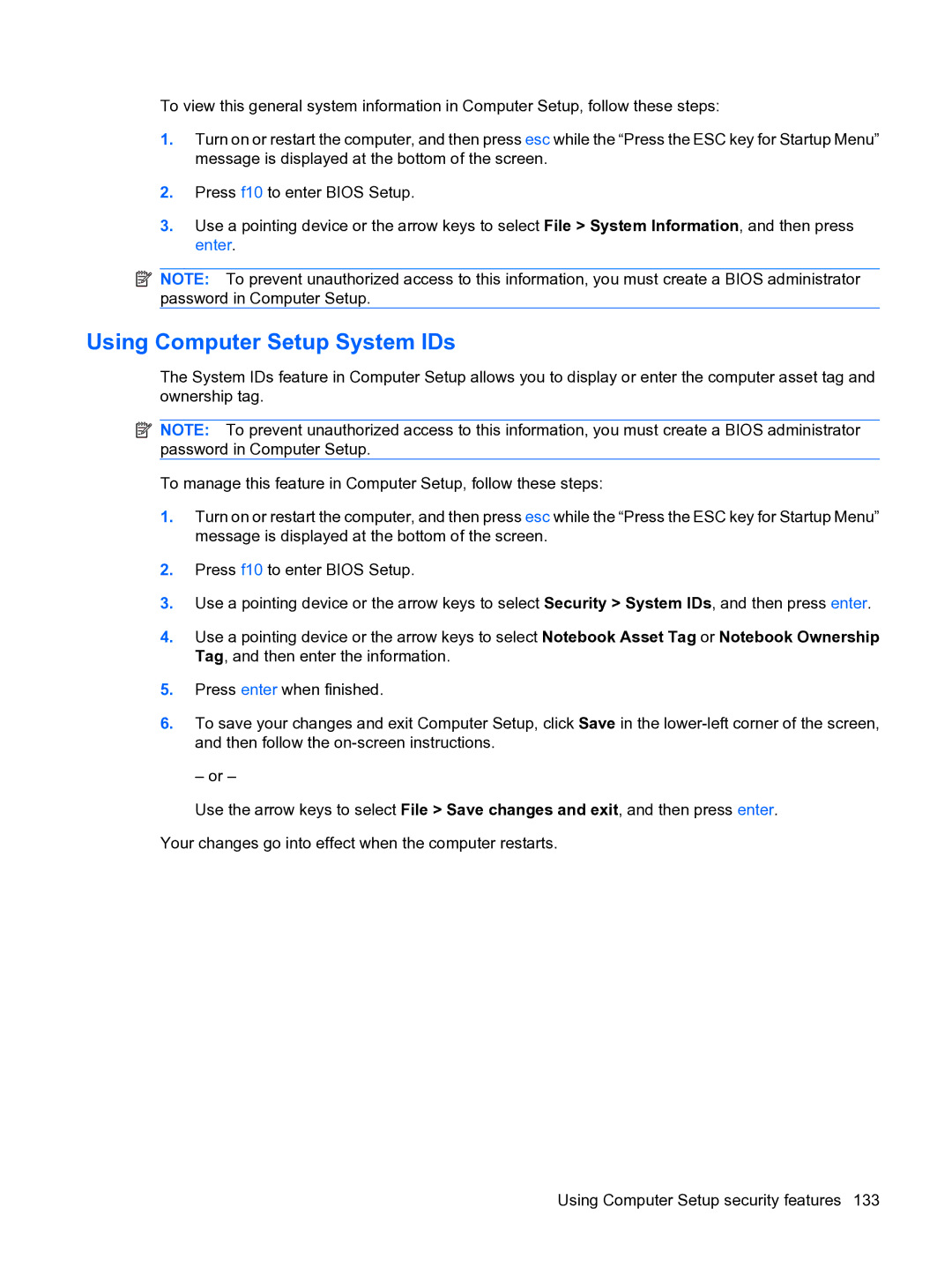 HP D3L12AW#ABA, A7V-M manual Using Computer Setup System IDs 