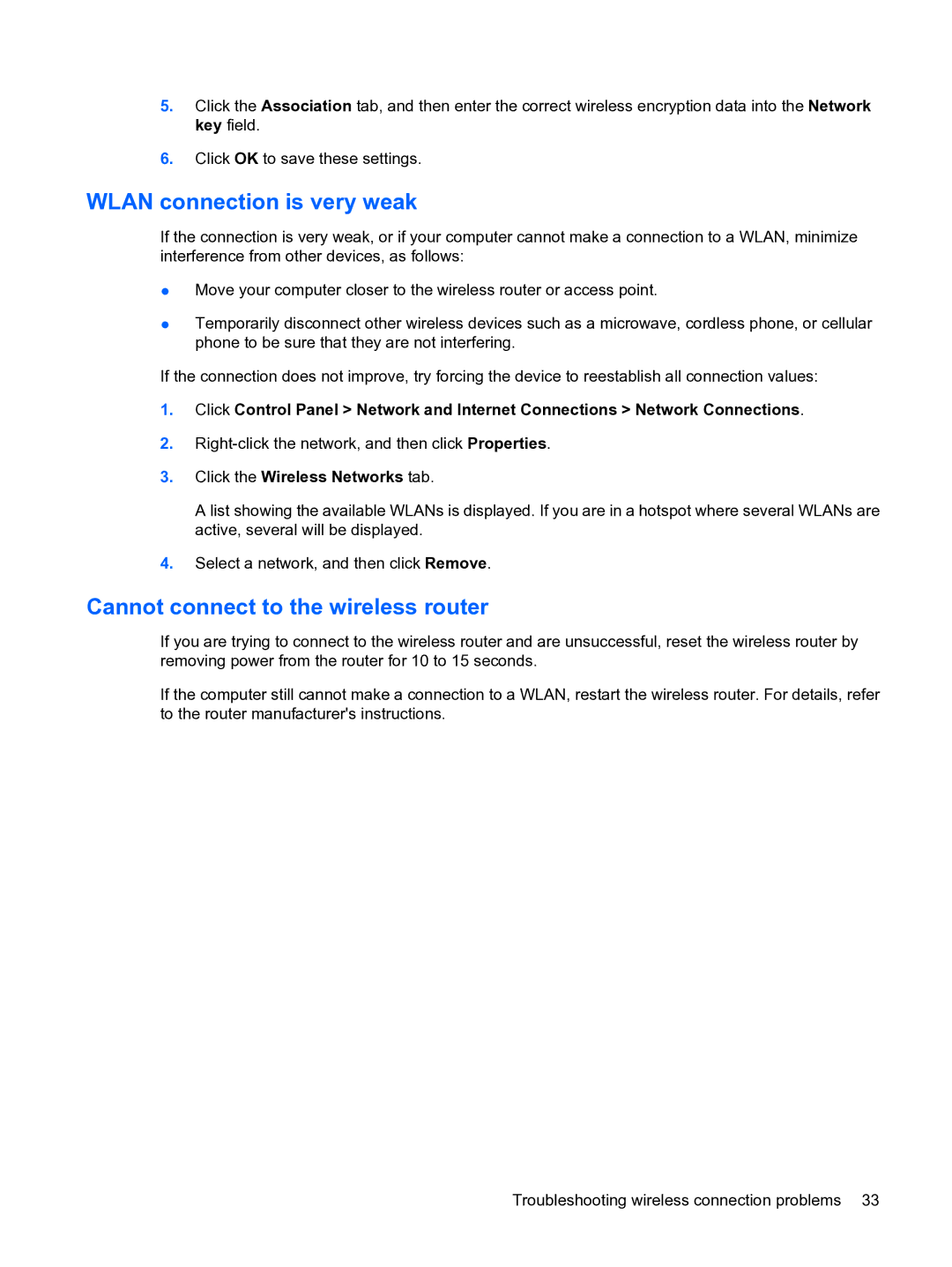 HP D3L12AW#ABA, A7V-M manual Wlan connection is very weak, Cannot connect to the wireless router 