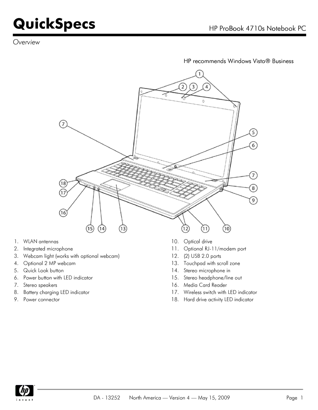 HP A7V8X-MXSE manual Overview, Power connector, DA 13252 North America Version 4 May 15 