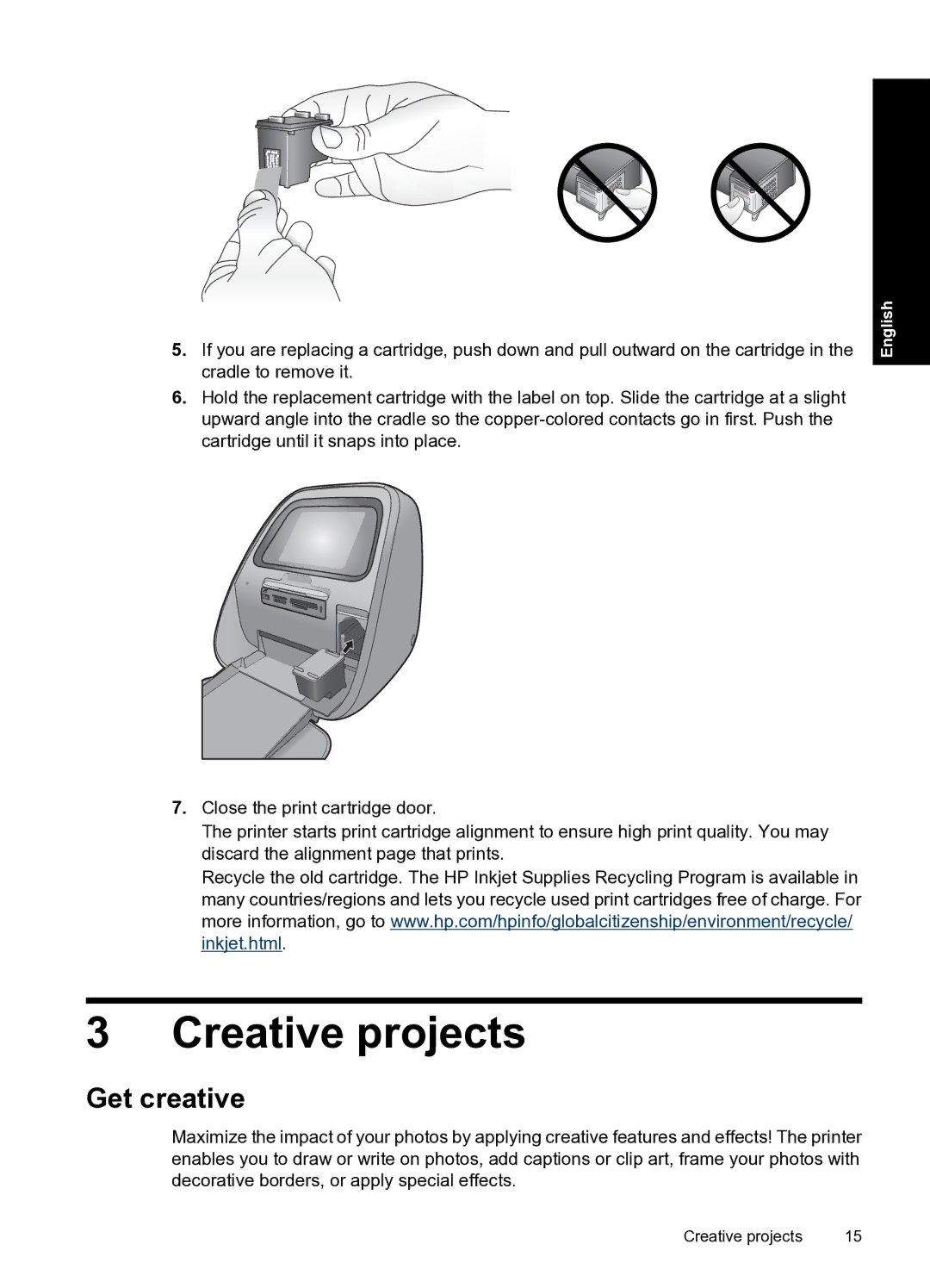 HP A820 manual Creative projects, Get creative 