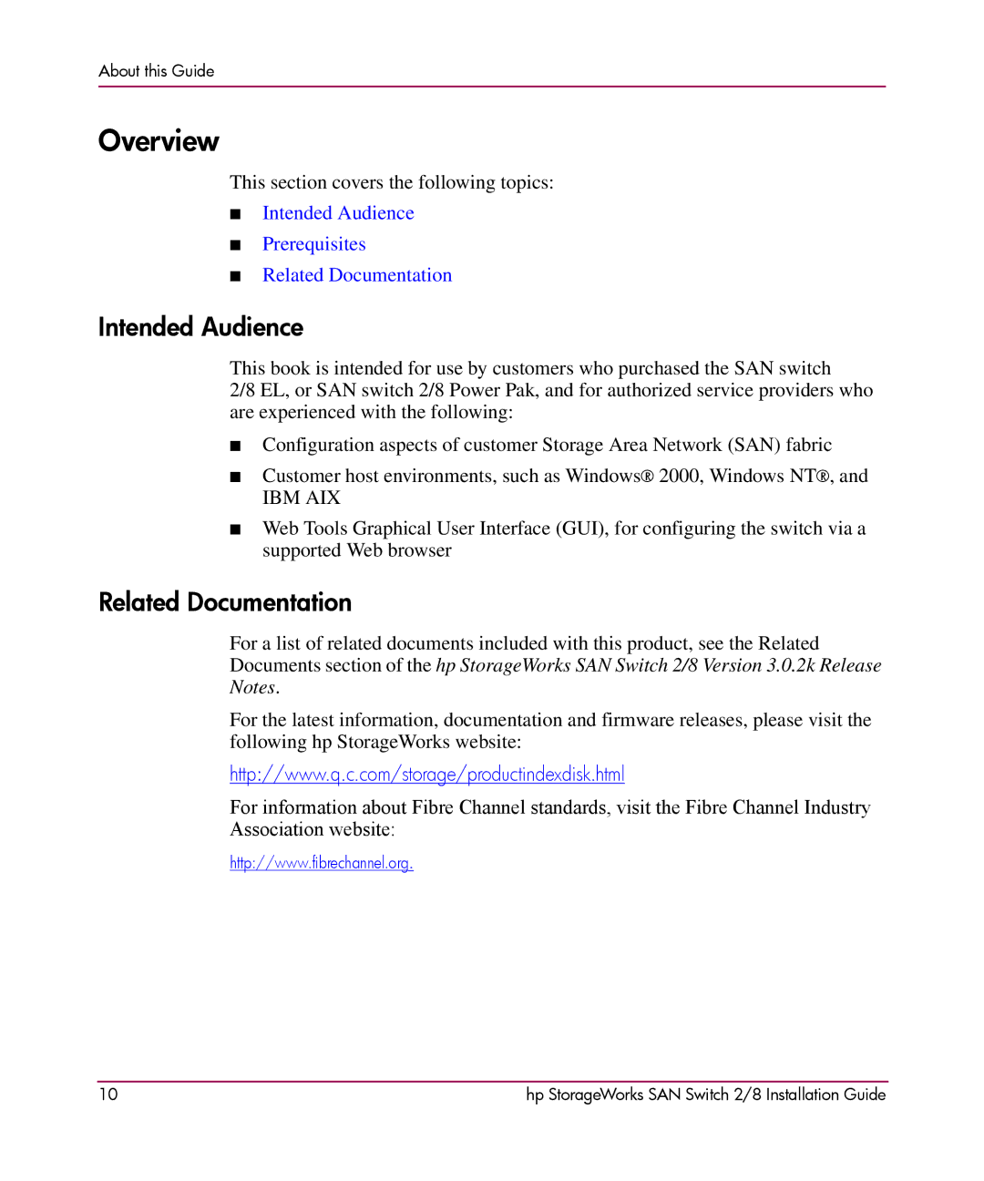 HP AA-RSB6B-TE manual Overview, Intended Audience, Related Documentation 