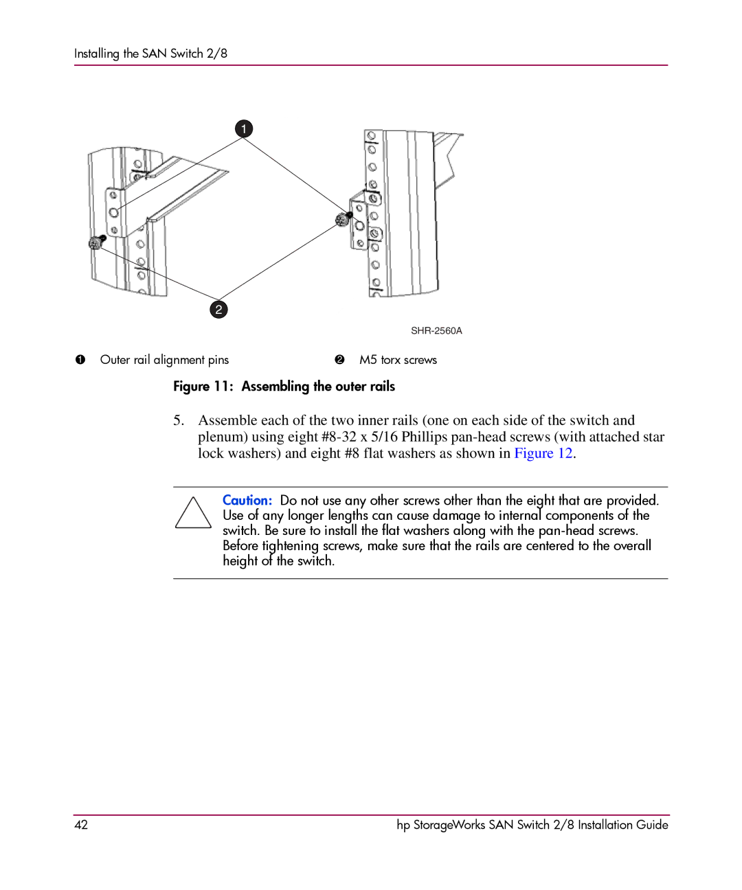 HP AA-RSB6B-TE manual Assembling the outer rails 