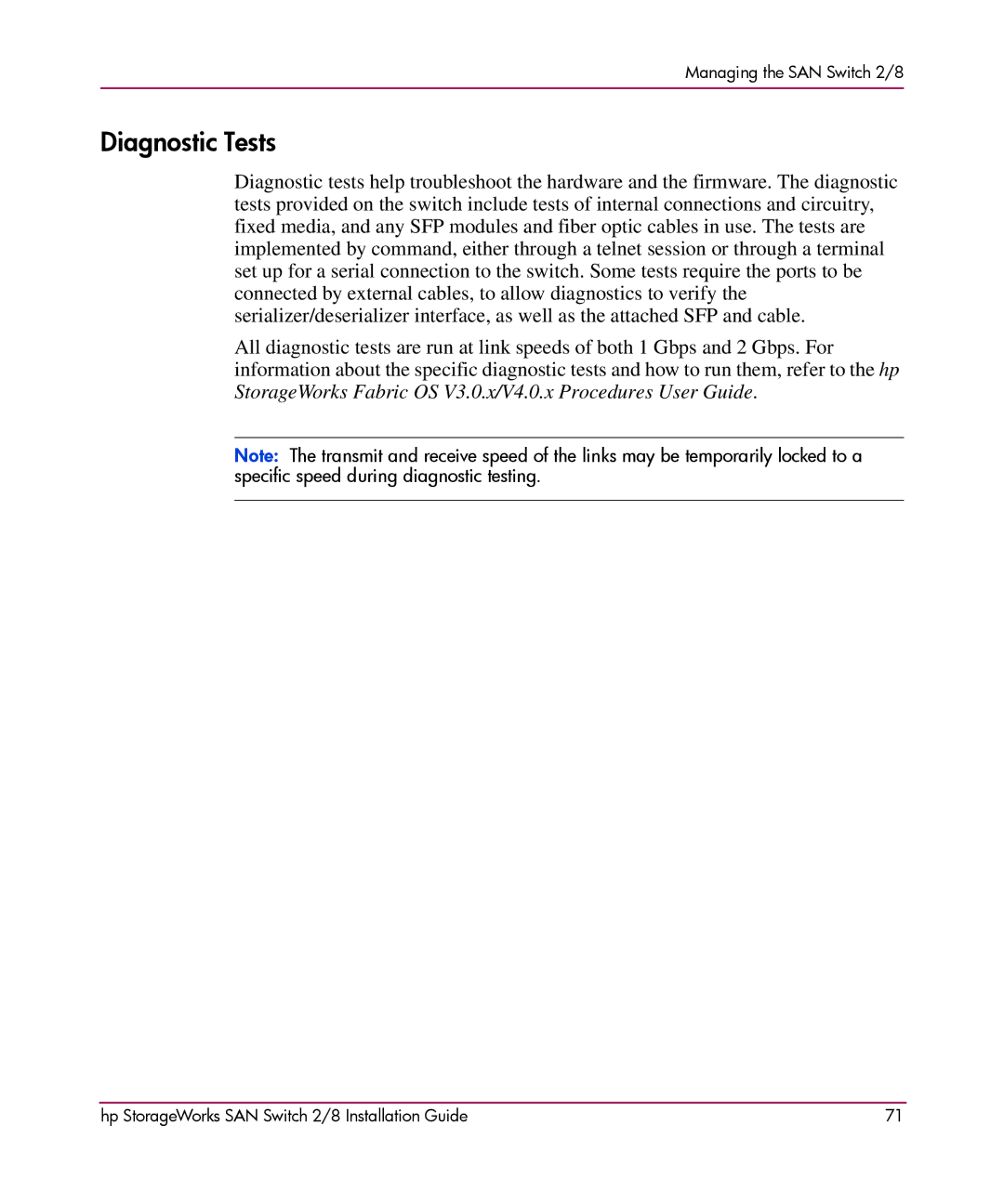 HP AA-RSB6B-TE manual Diagnostic Tests 