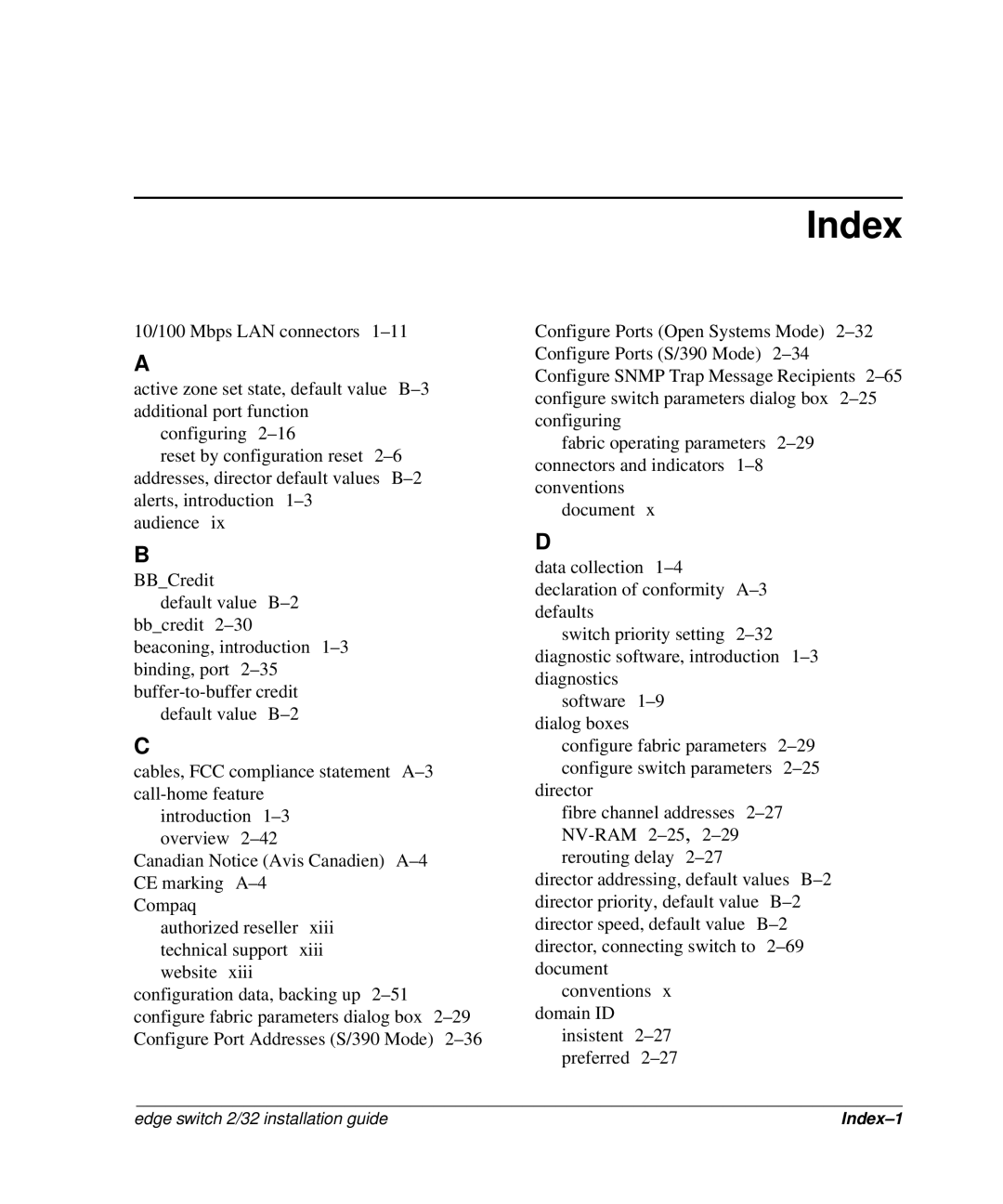 HP 958-000290-000, AA-RSTZB-TE manual Index 