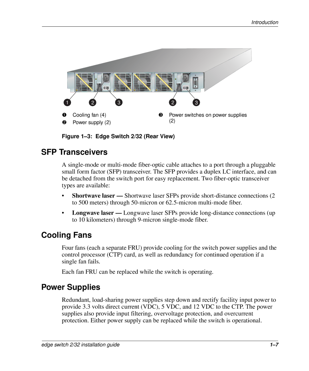 HP 958-000290-000, AA-RSTZB-TE manual SFP Transceivers, Cooling Fans, Power Supplies 